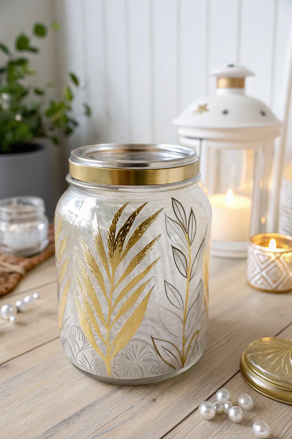 Transform ordinary jars into luxurious decor with elegant metallic accents. Discover the beauty of simplicity and craftsmanship.