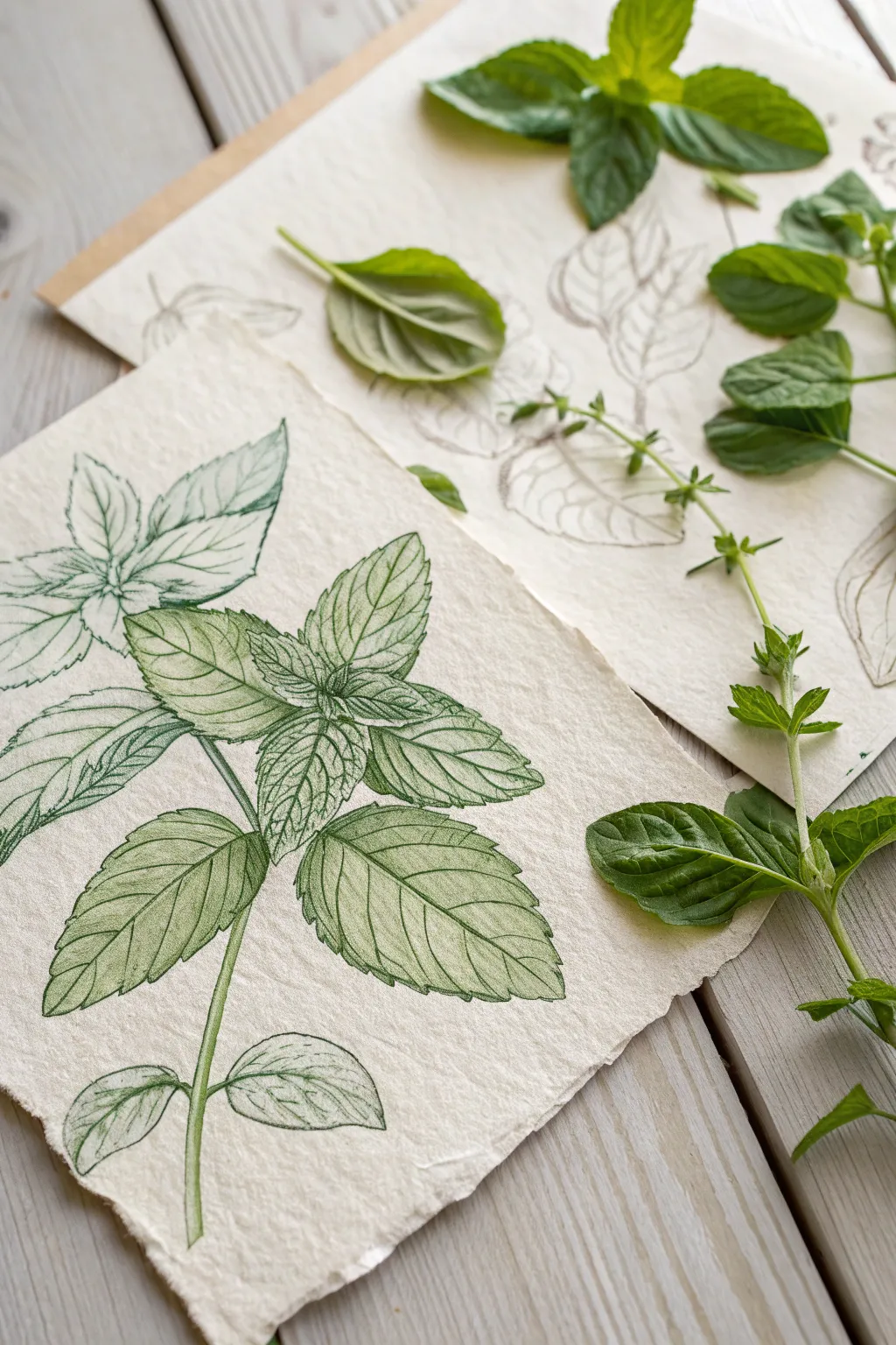 Embrace the natural elegance of herbal illustrations in your kitchen decor.