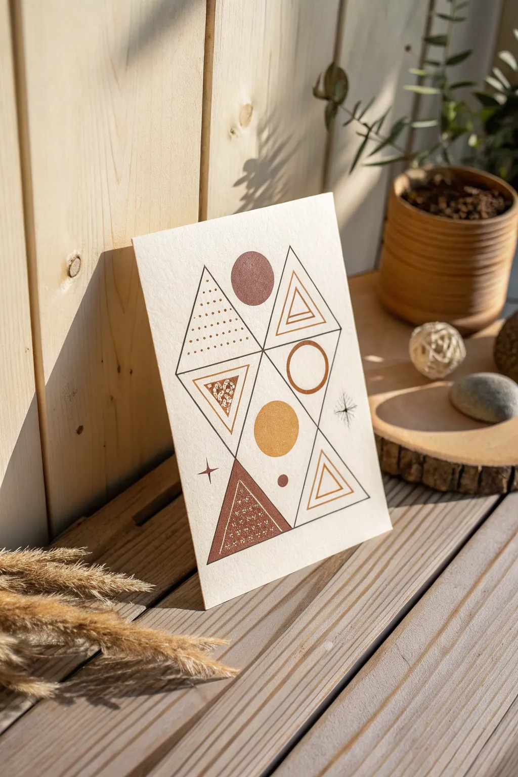 Chic Simplicity: Discover the elegance of geometric patterns in greeting cards.