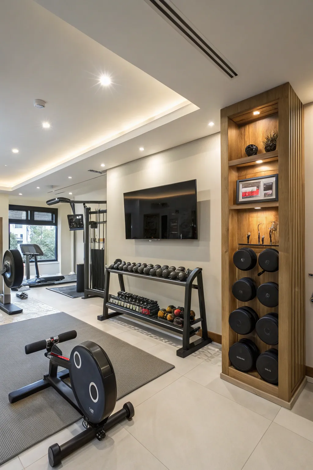 A sound system elevates the energy of your workout space.