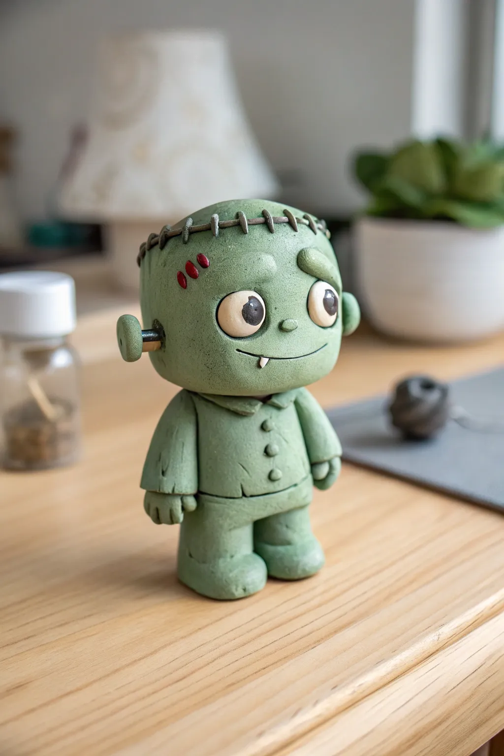 Craft your own charming mini Frankenstein's Monster for a touch of whimsy this Halloween!