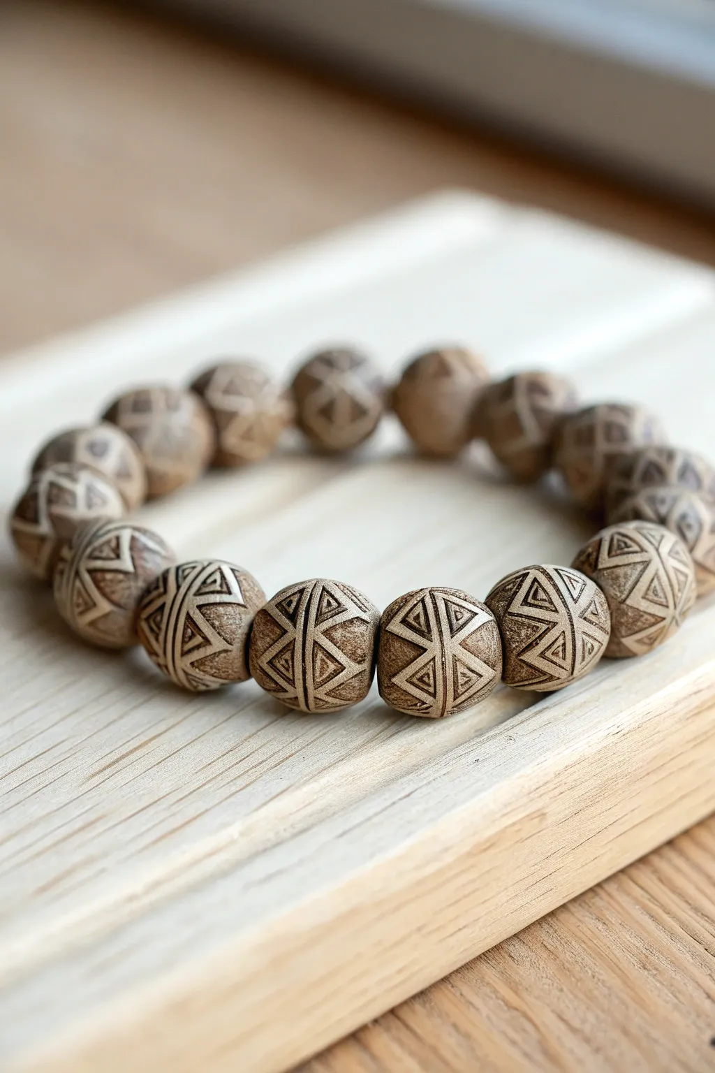 Discover the art of precision with this geometric beads bracelet, where simplicity meets modern elegance.