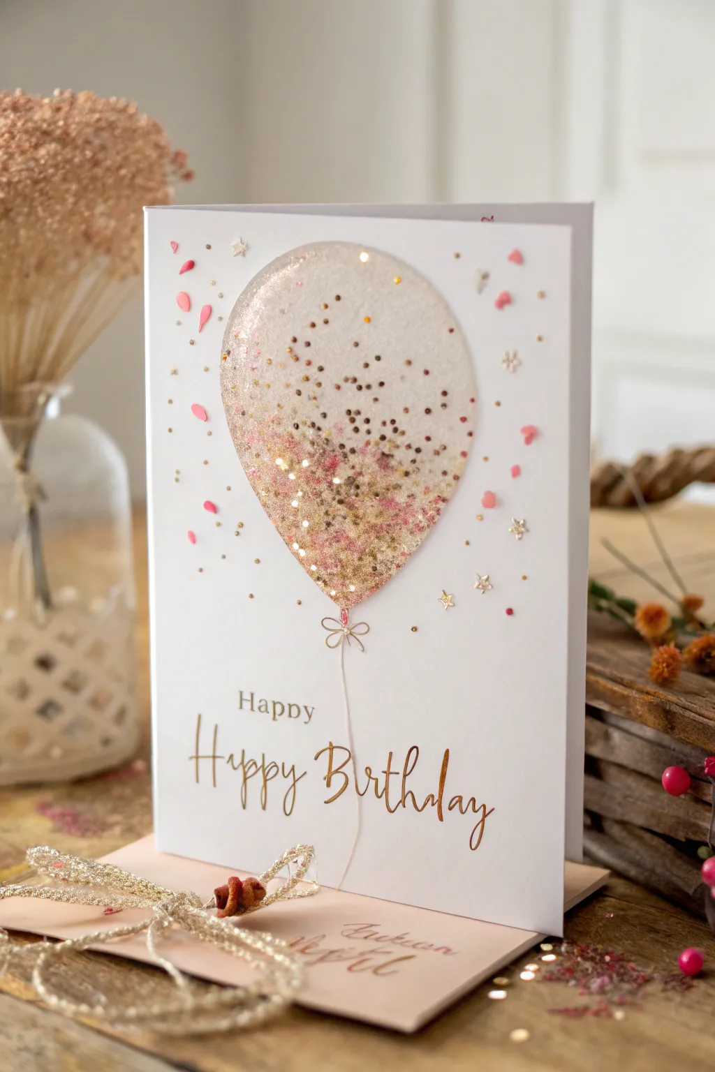 Add a touch of sparkle and fun to your celebrations with this charming tulle balloon shaker card!