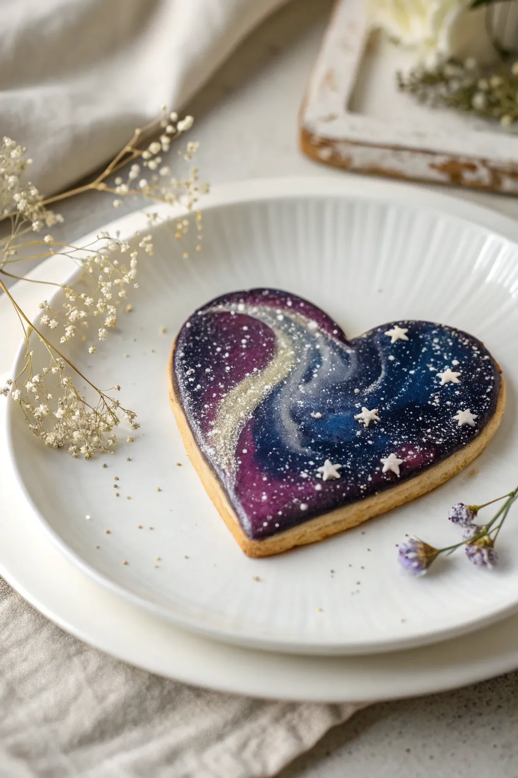 Transform your cookies into cosmic delights with galaxy-inspired designs. ✨🌌 #GalaxyHearts #MinimalistBaking
