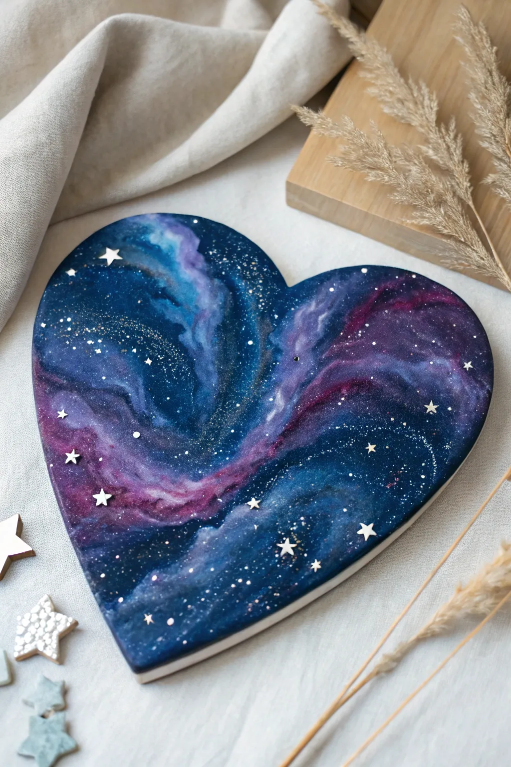 Explore the cosmos with this enchanting Galaxy Heart canvas, where simplicity meets the stars.