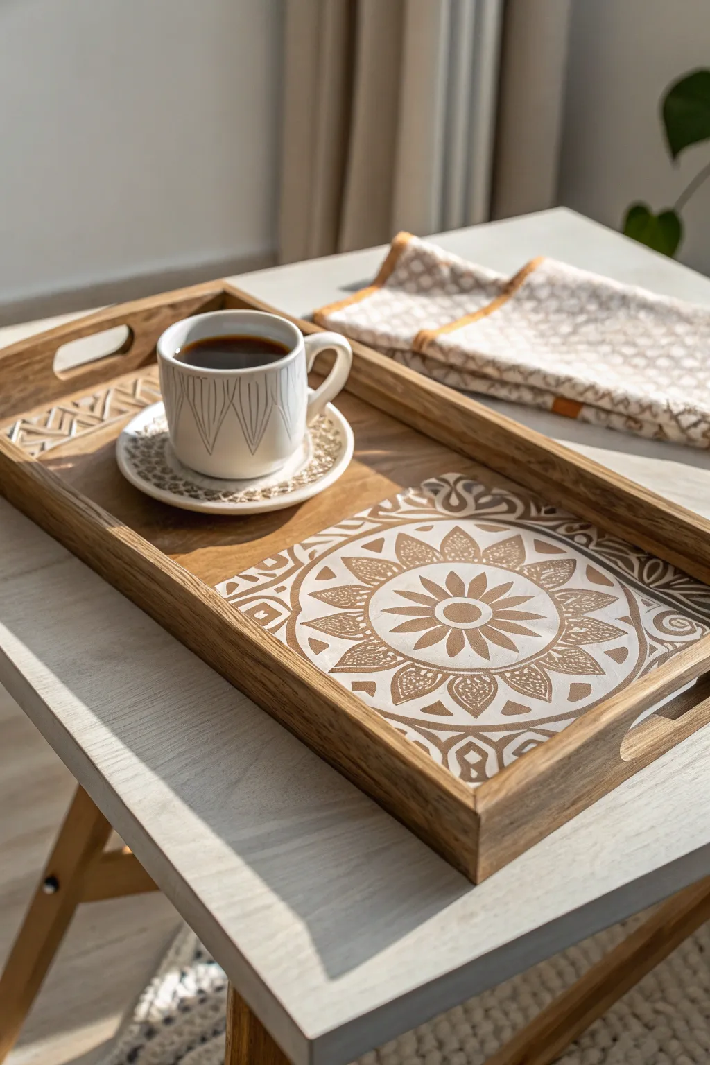 Elevate your mornings with a touch of handcrafted elegance. ☕✨ #ScandinavianBoho #HomeDecorCrafts