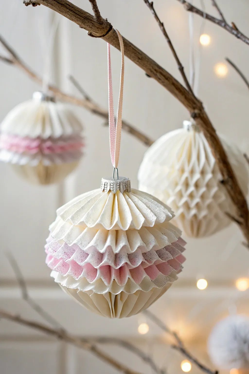 Transform cupcake liners into charming Christmas ornaments that add a touch of elegance to your festive decor.