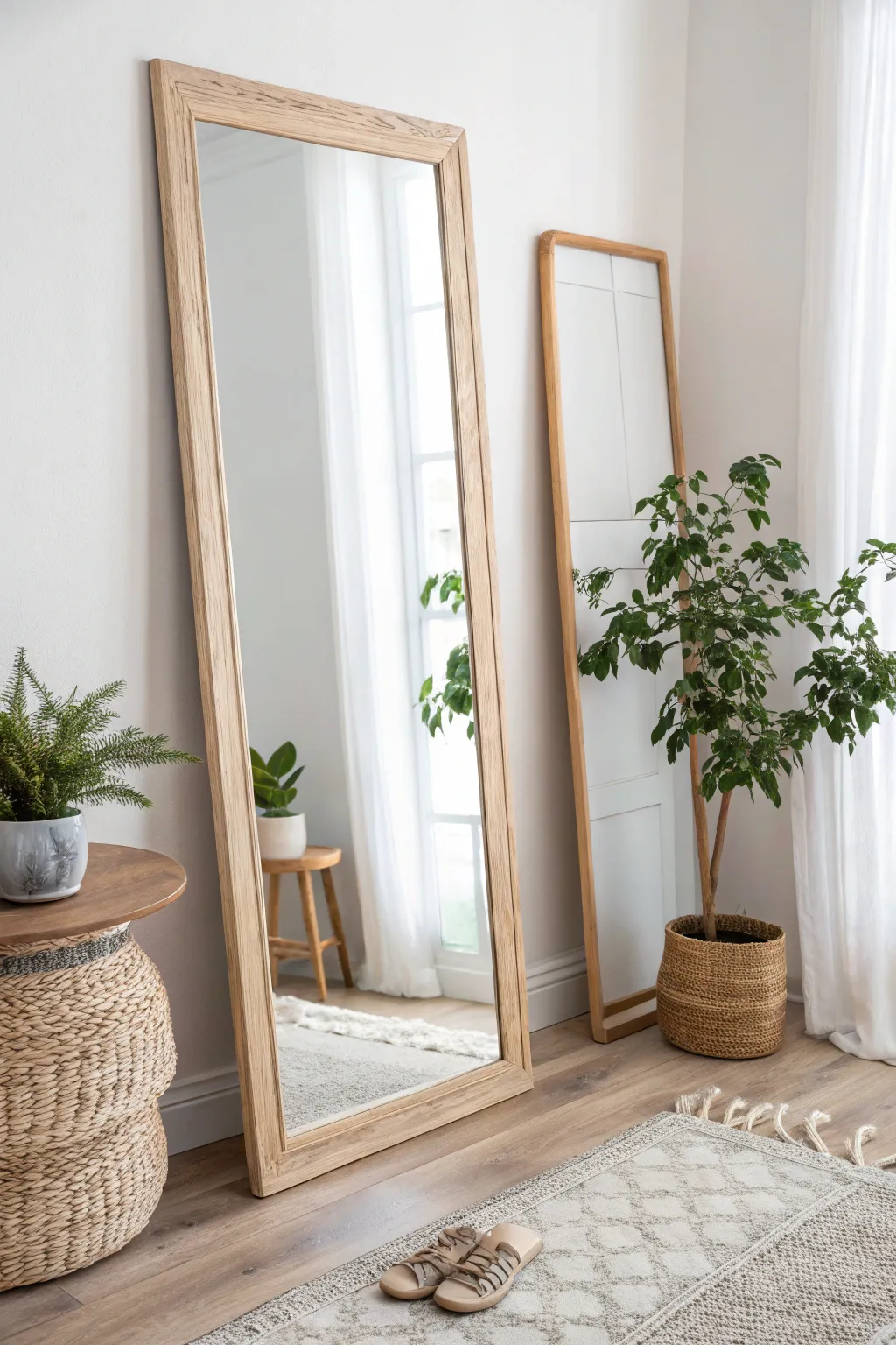 Transform your space with the elegance of minimalist mirror panels, blending light and beauty effortlessly.