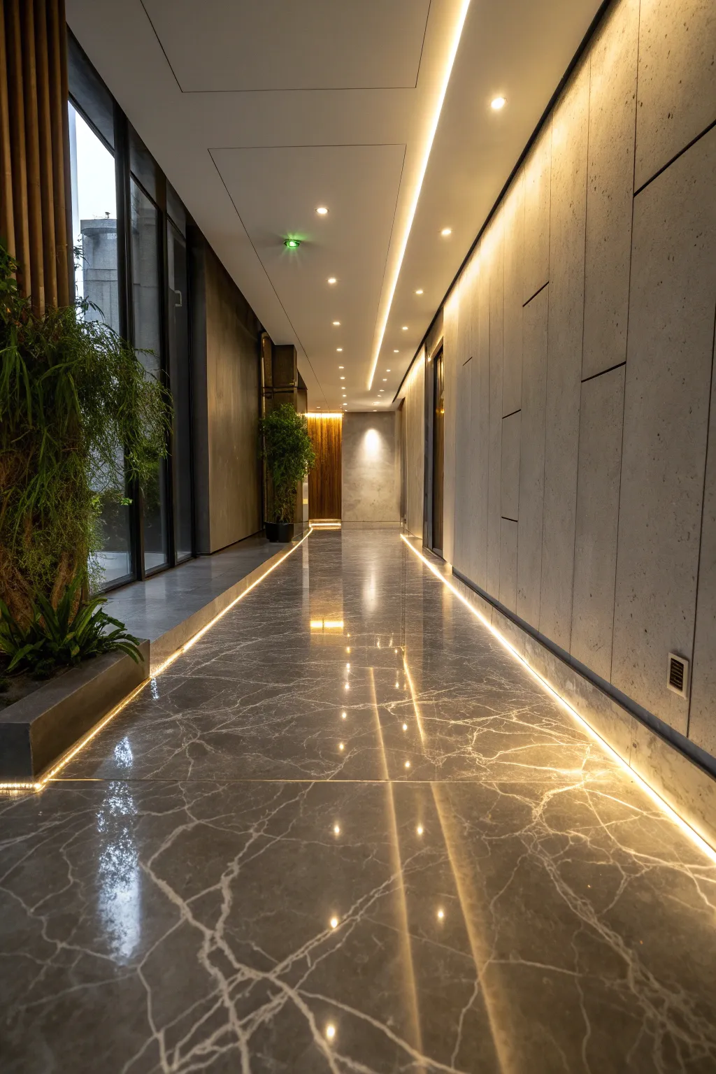 Transform your space: Uplighting brings concrete floors to life with stunning drama.