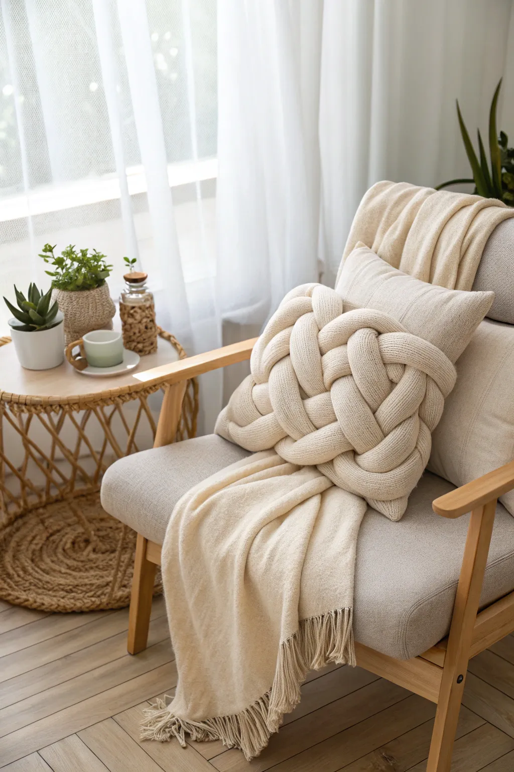 Transform your space with the artful Layered Knot: where minimalism meets texture and natural beauty.