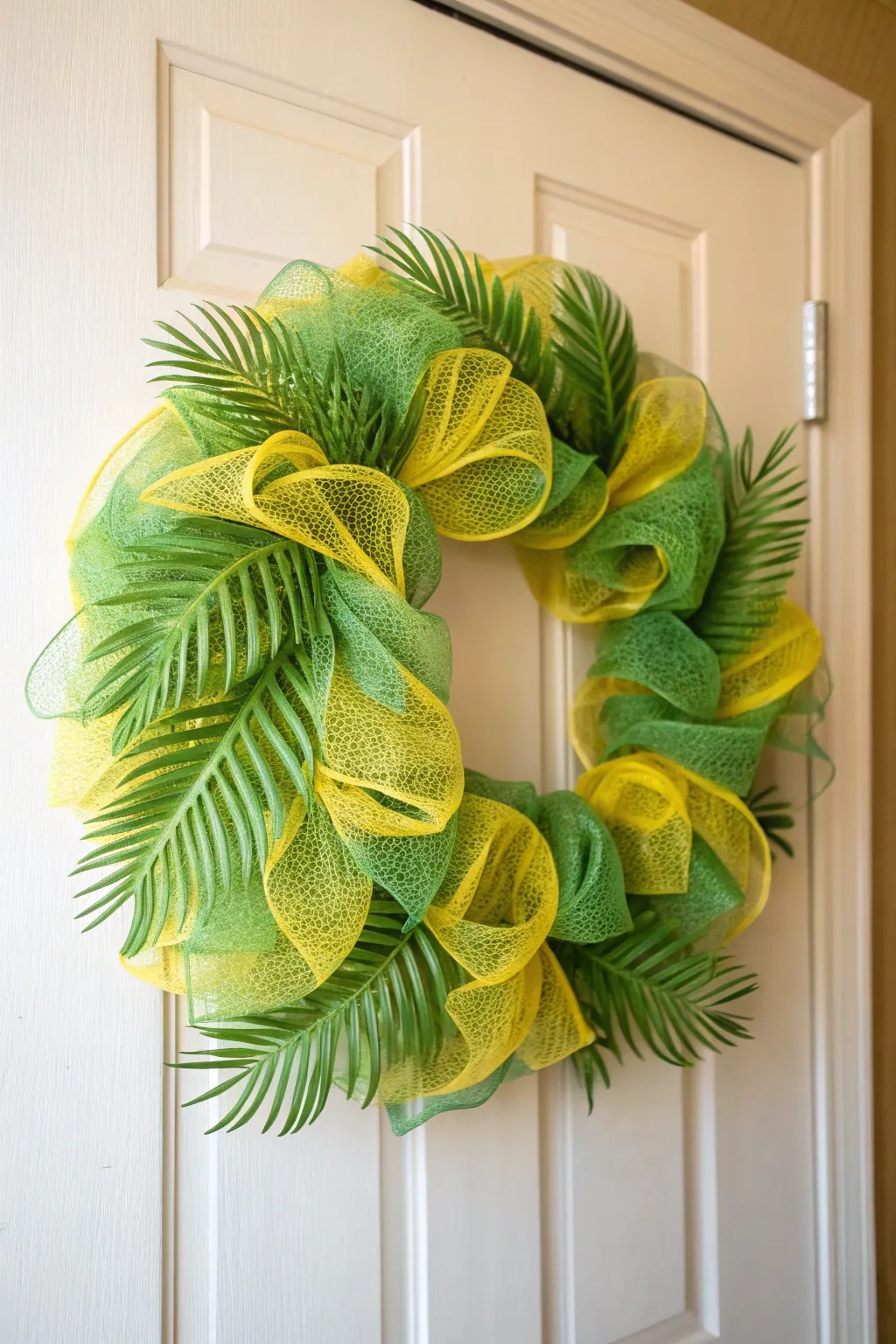 Bring a touch of tropical paradise to your home with this stunning deco mesh wreath!