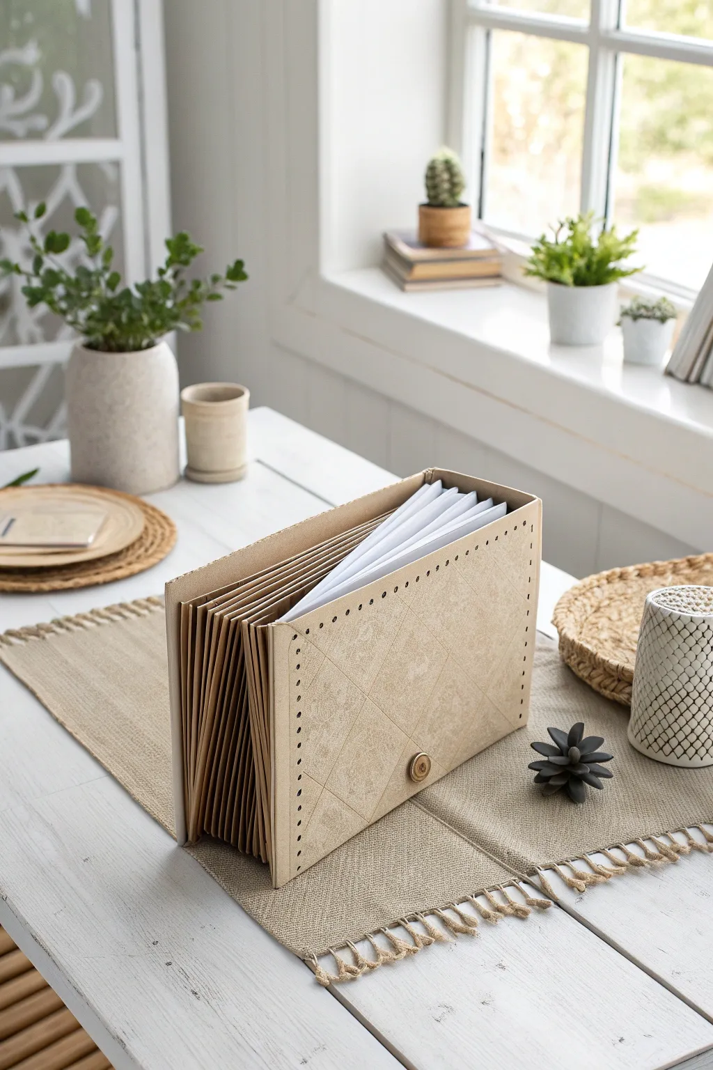 Organize in Style: Discover the elegance of expanding file folders for your scrapbook paper needs.