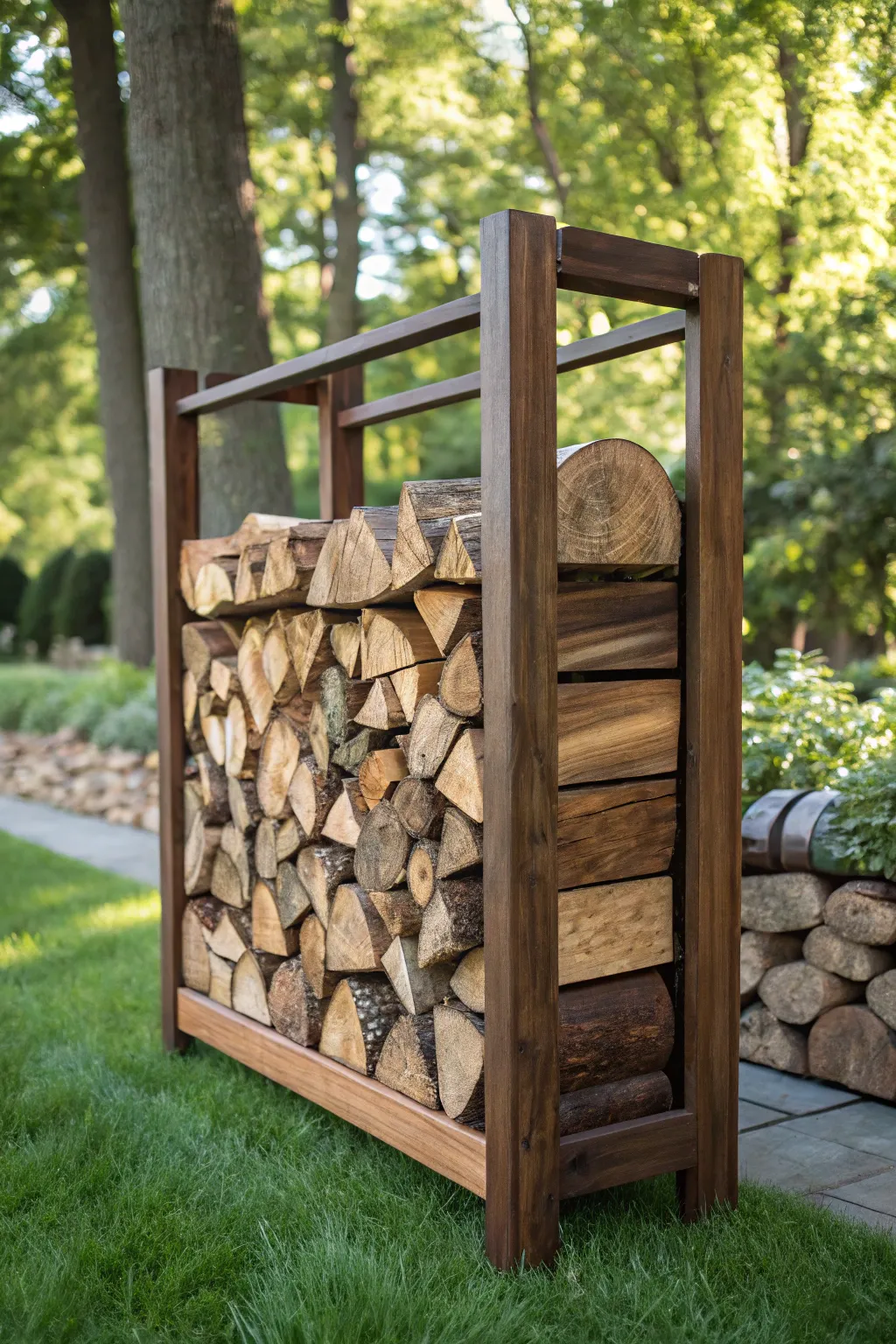 Elevate your firewood storage with a handcrafted raised rack – where form meets function.