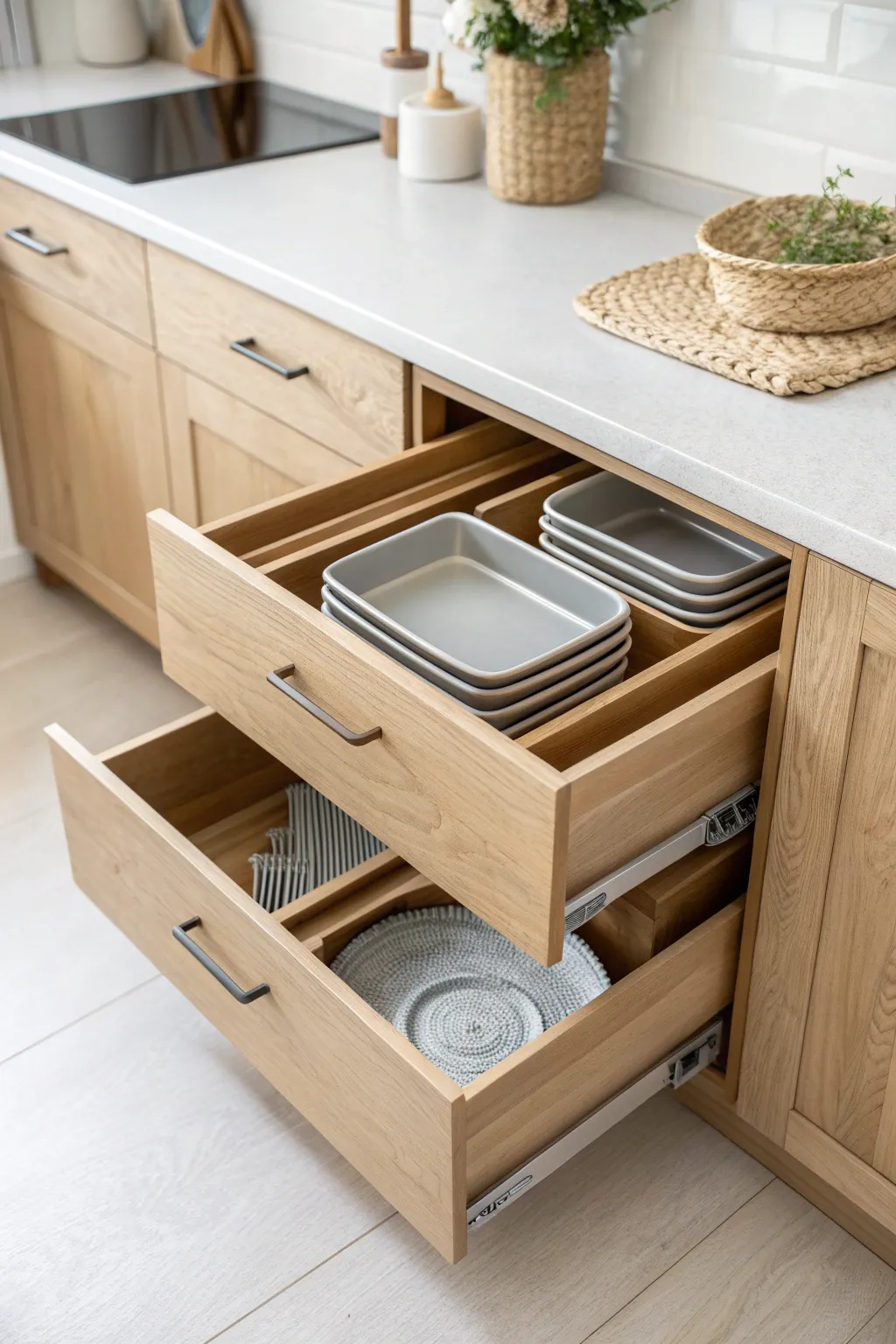 Effortless organization meets Scandinavian elegance: Stow your baking sheets in style.