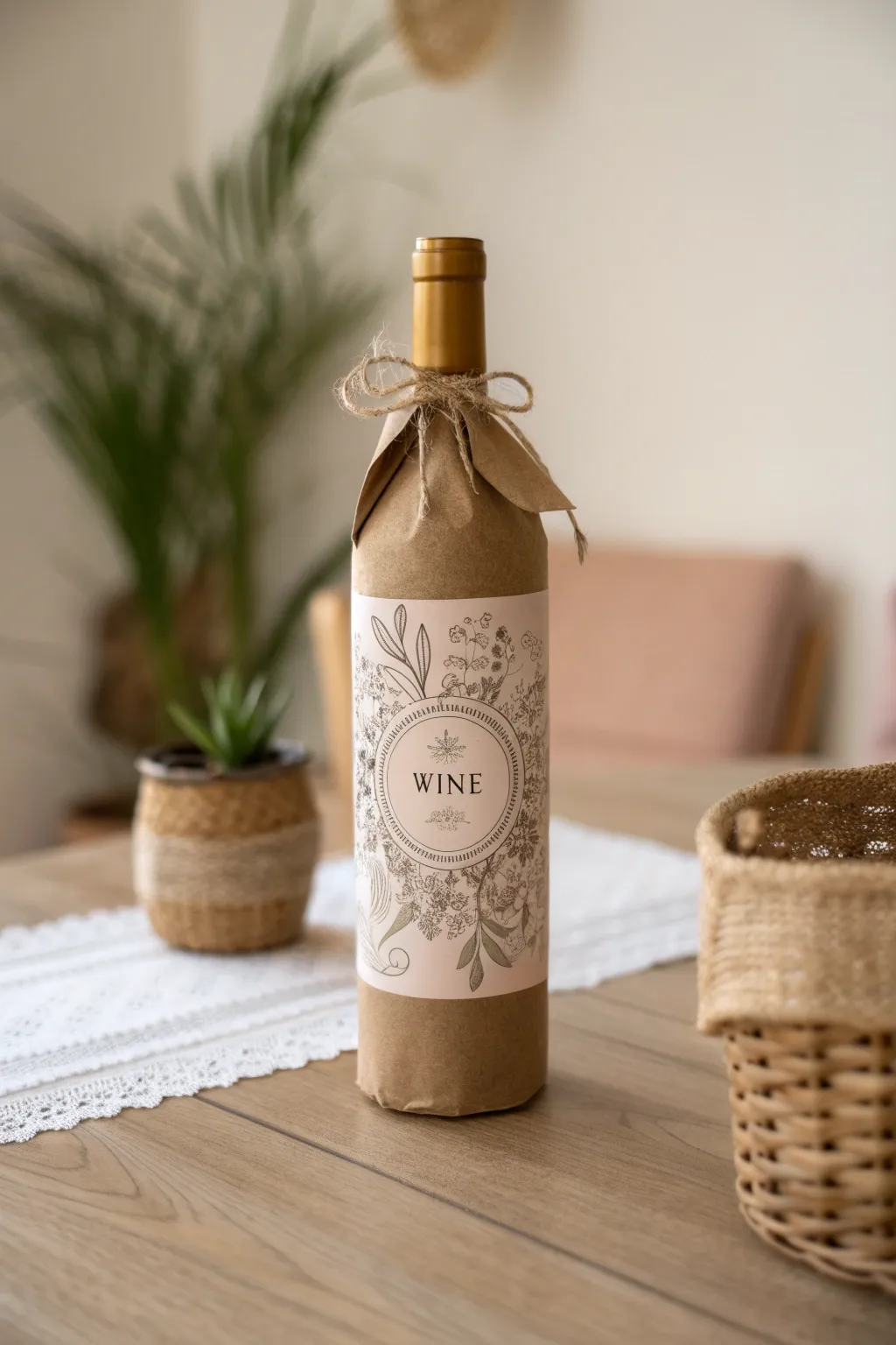 Elevate your gift-giving with a custom label that adds a personal, artistic touch to your wine bottle.