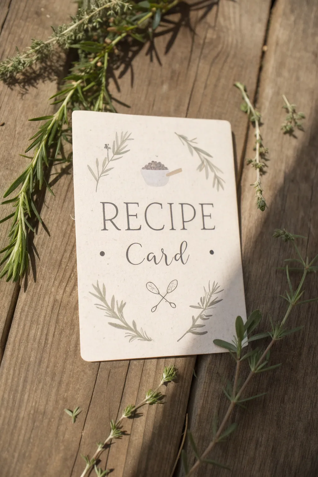 Capture the essence of your favorite recipes on beautifully crafted cards, blending simplicity with a personal touch.