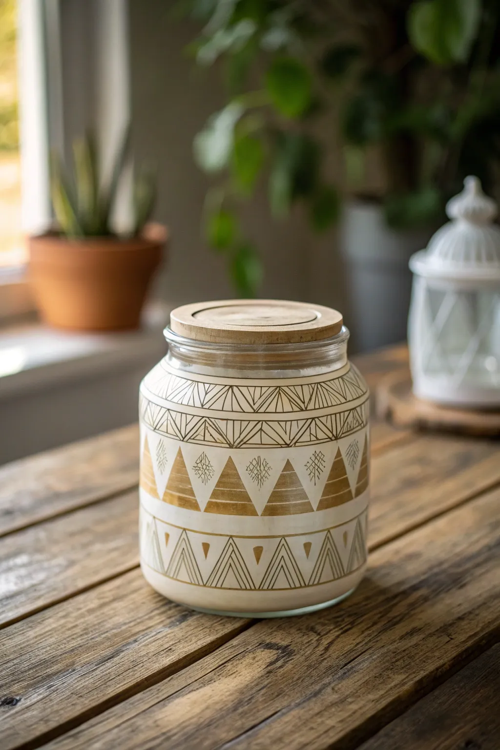 Transform your space with the chic elegance of geometric patterns on glass.