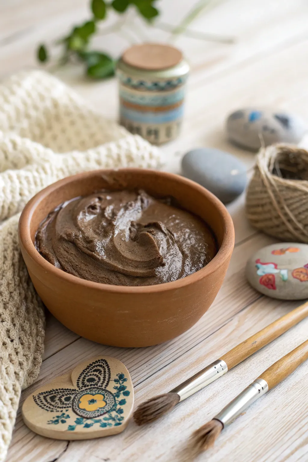 Embrace the beauty of simplicity with earthy mud paint creations.