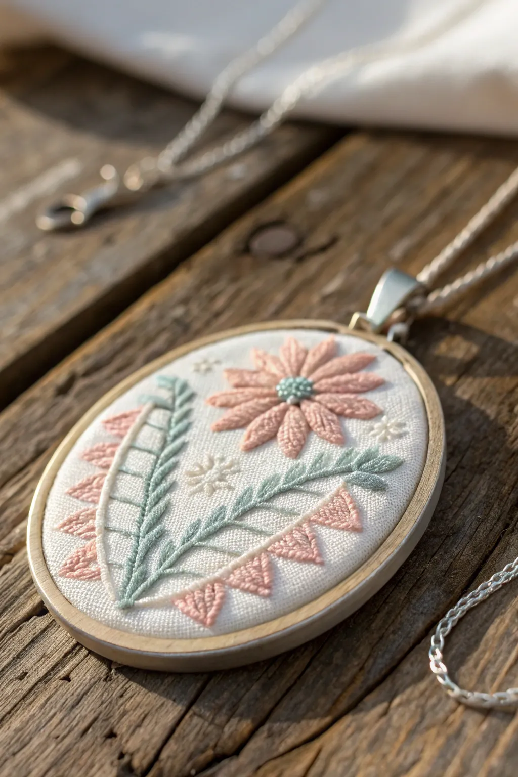Delicate artistry: Embrace the beauty of handcrafted embroidered pendants.