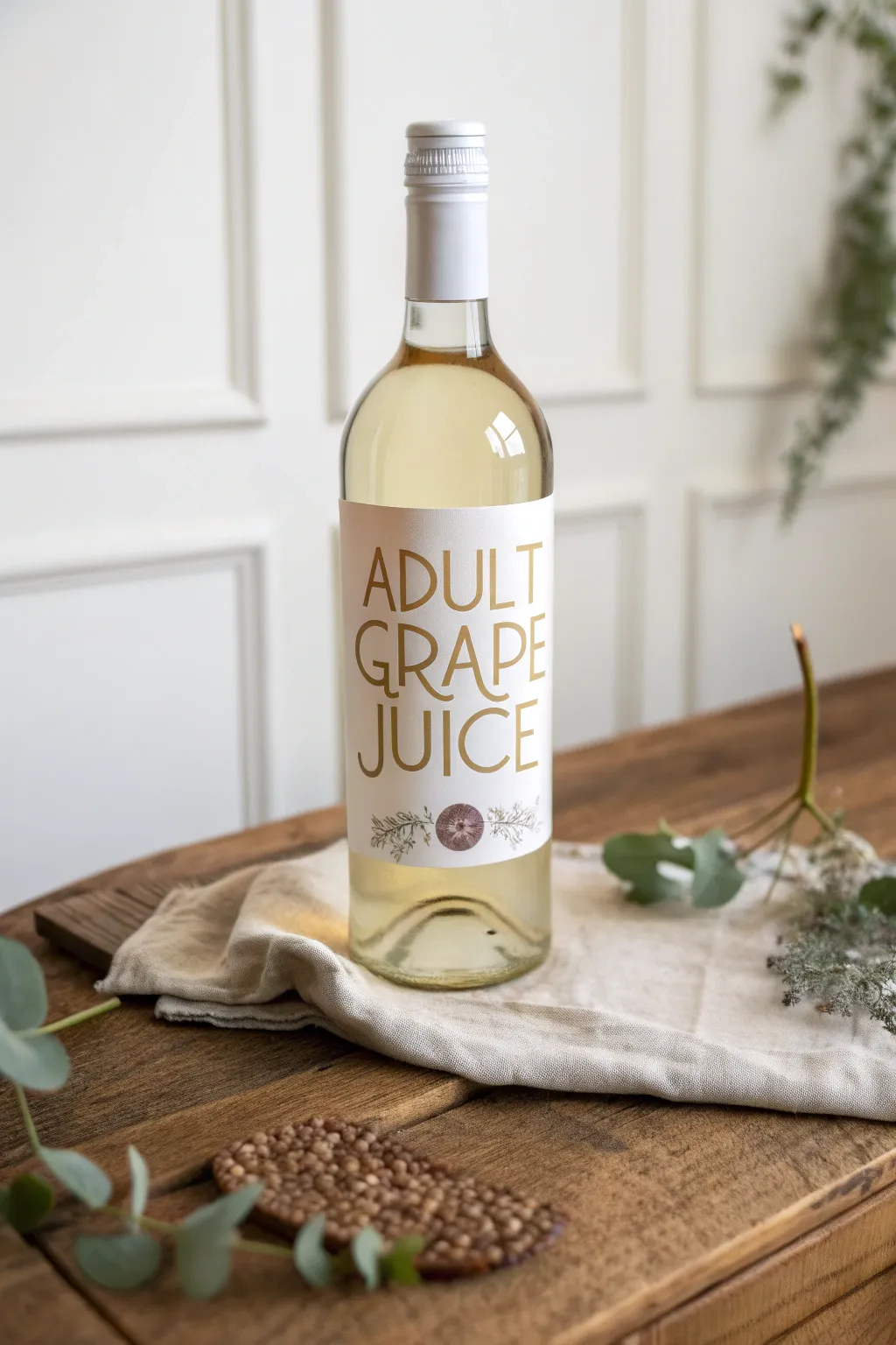 Add a playful twist to your dinner parties with 'Adult Grape Juice' labels!