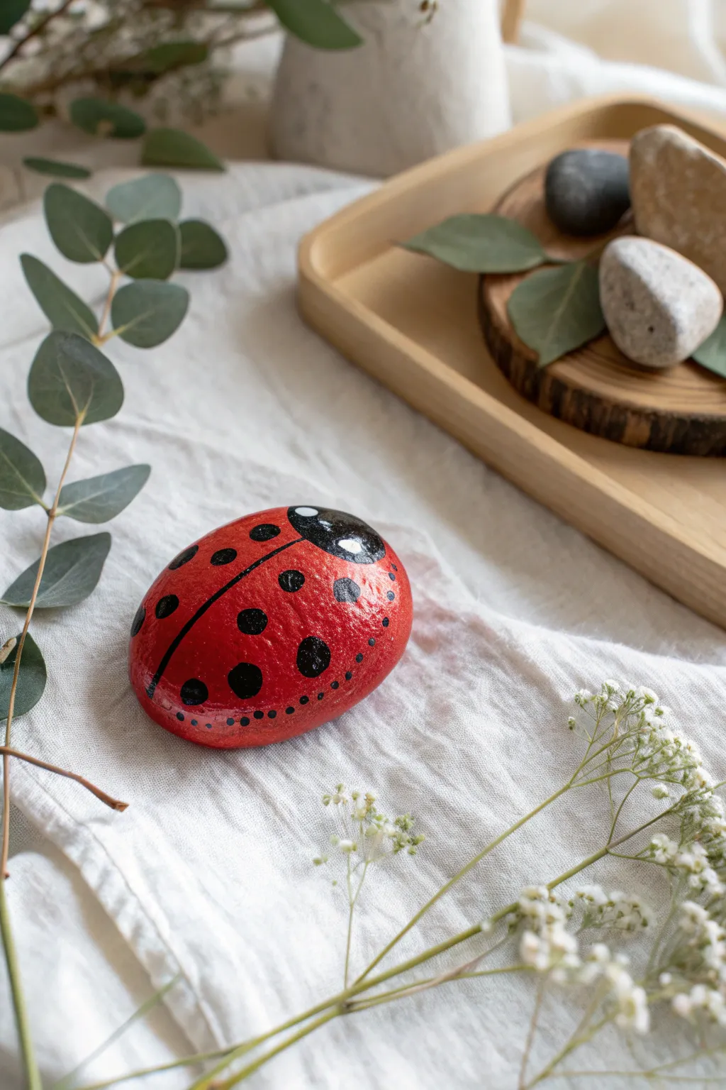 Add nature's charm to your desk with this handcrafted ladybug paperweight!