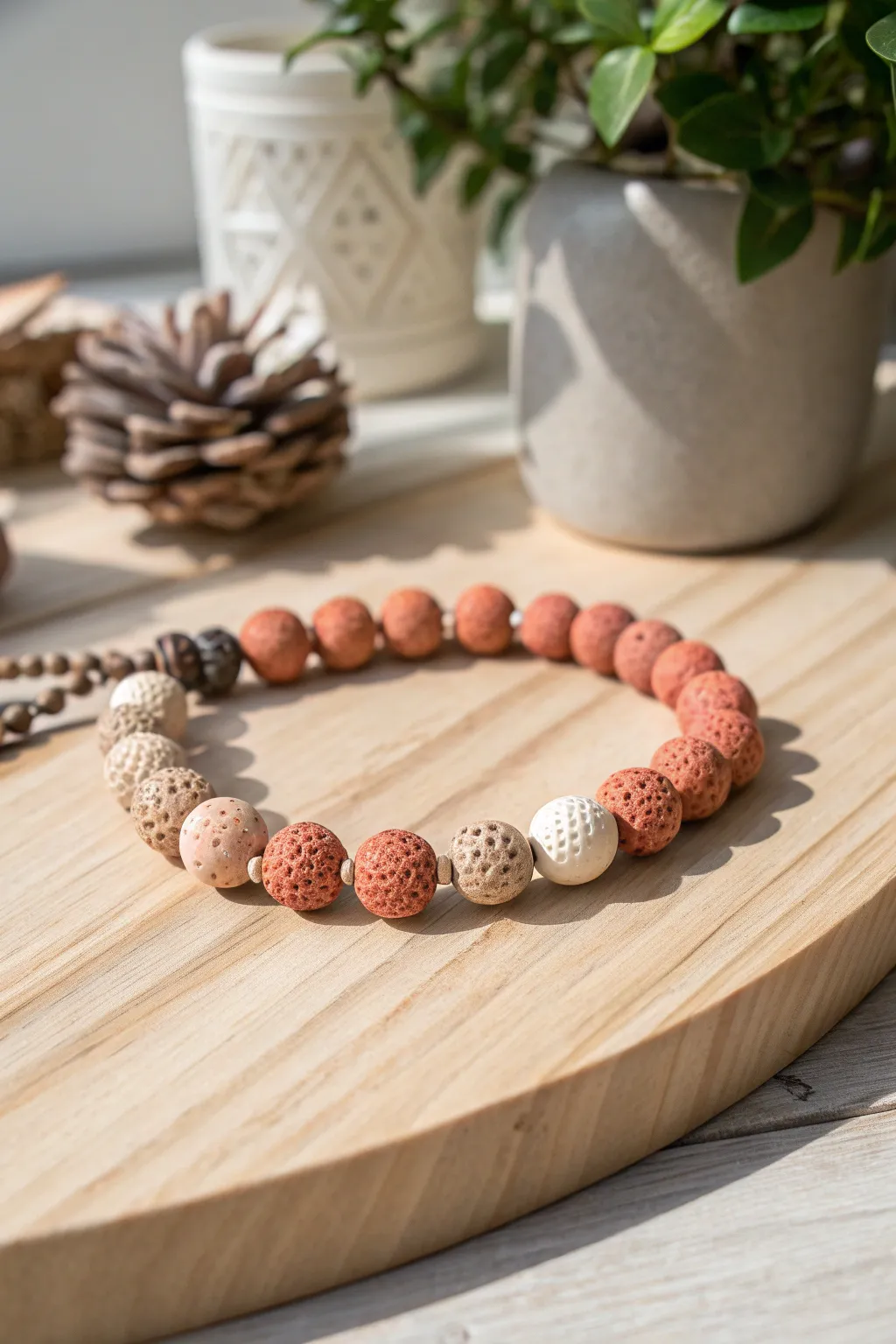 Discover the story in every bead with this artisan-crafted lava bracelet.
