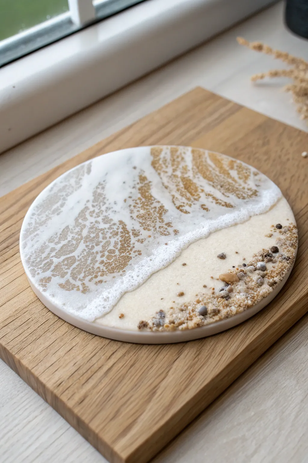 Discover the beauty of texture with layered resin art—where simplicity meets natural elegance.