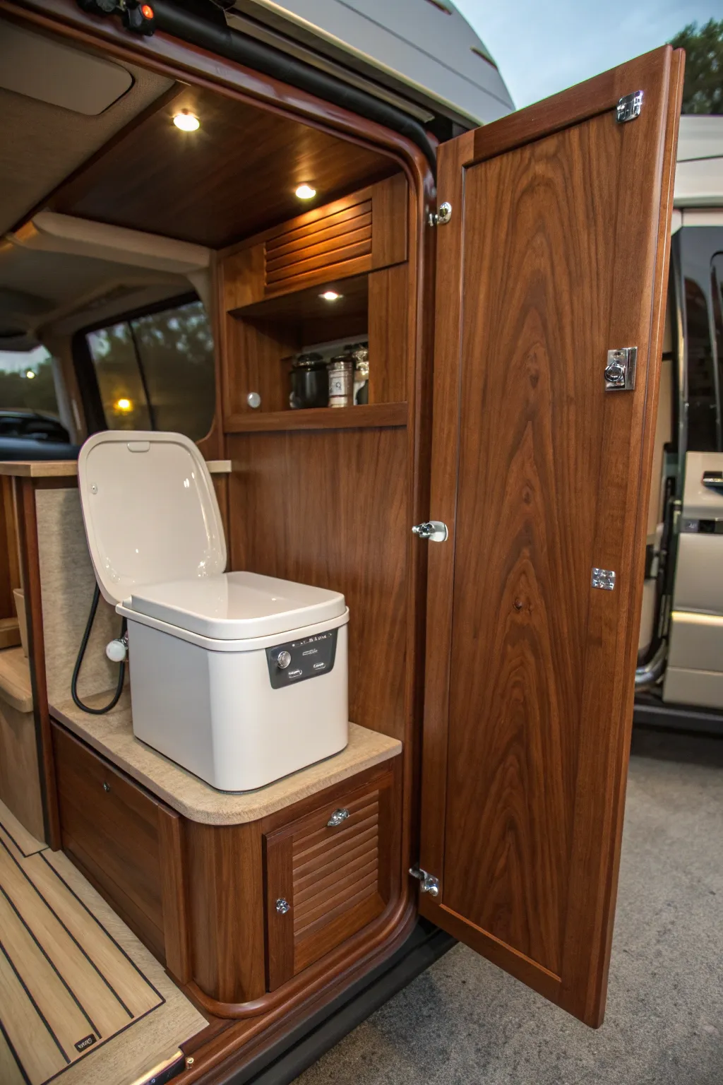 Elegance meets functionality: Discover the discreet charm of a portable toilet in your camper.