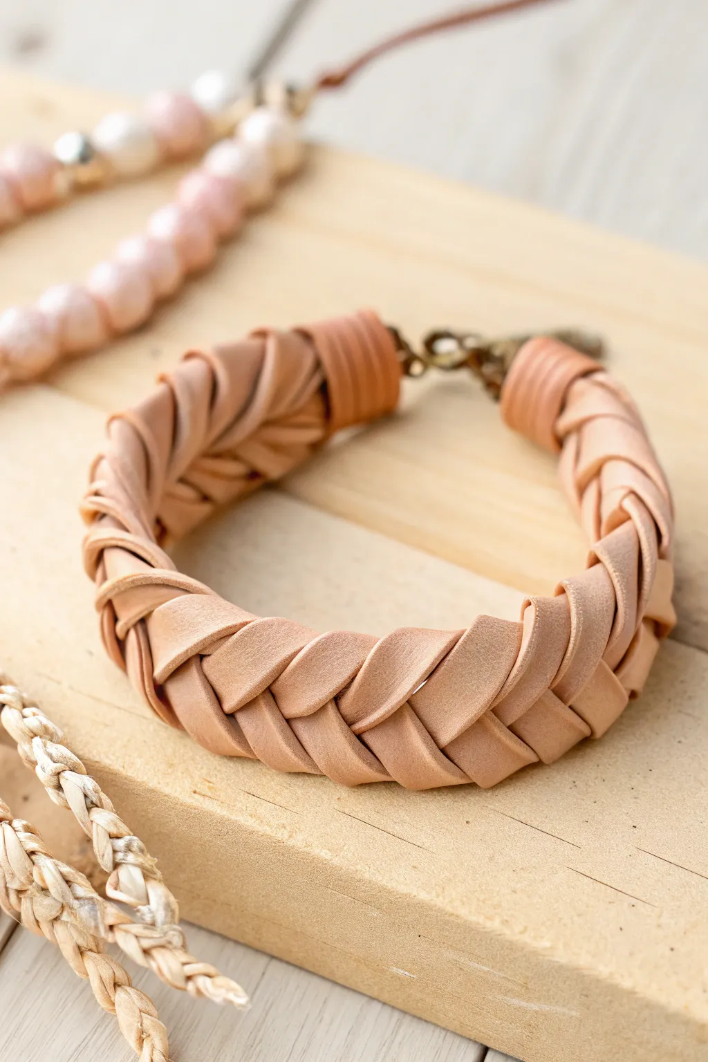 Embrace simplicity and elegance with handcrafted folded leather jewelry.