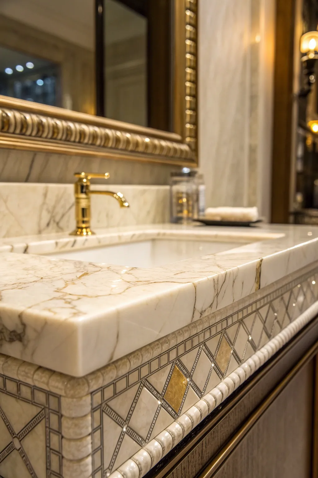 Elevate your bathroom with handcrafted marble accents.