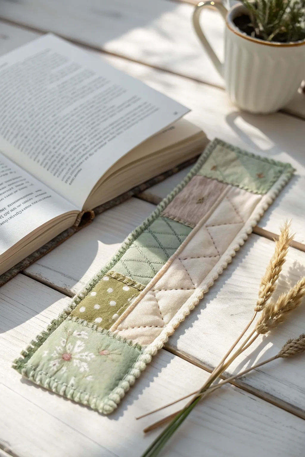Transform your fabric scraps into charming bookmarks, blending Scandinavian minimalism with Boho warmth. #CraftedWithLove