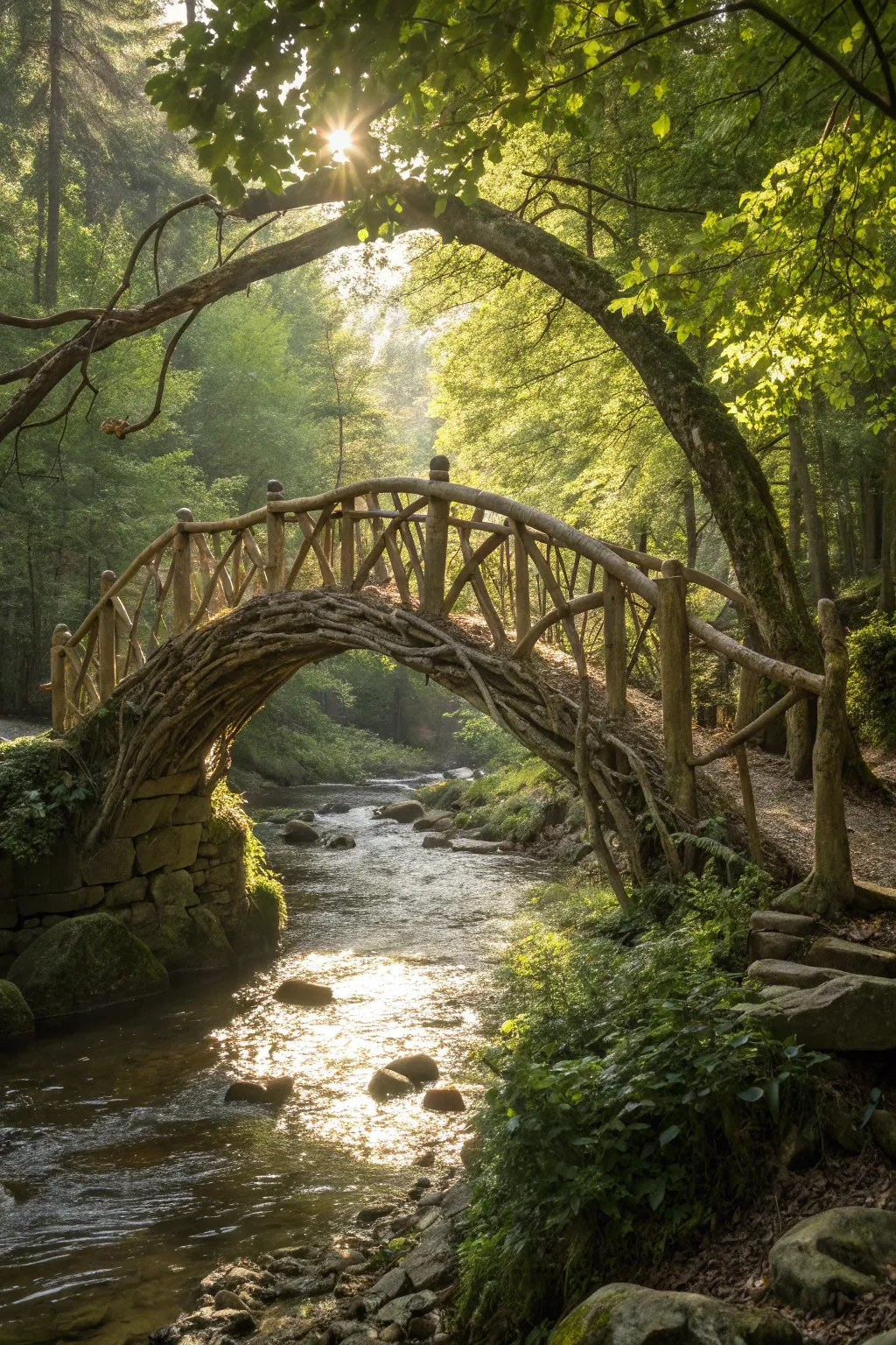 Step into a world of fantasy with this handcrafted arch bridge design, perfect for the adventurous spirit.