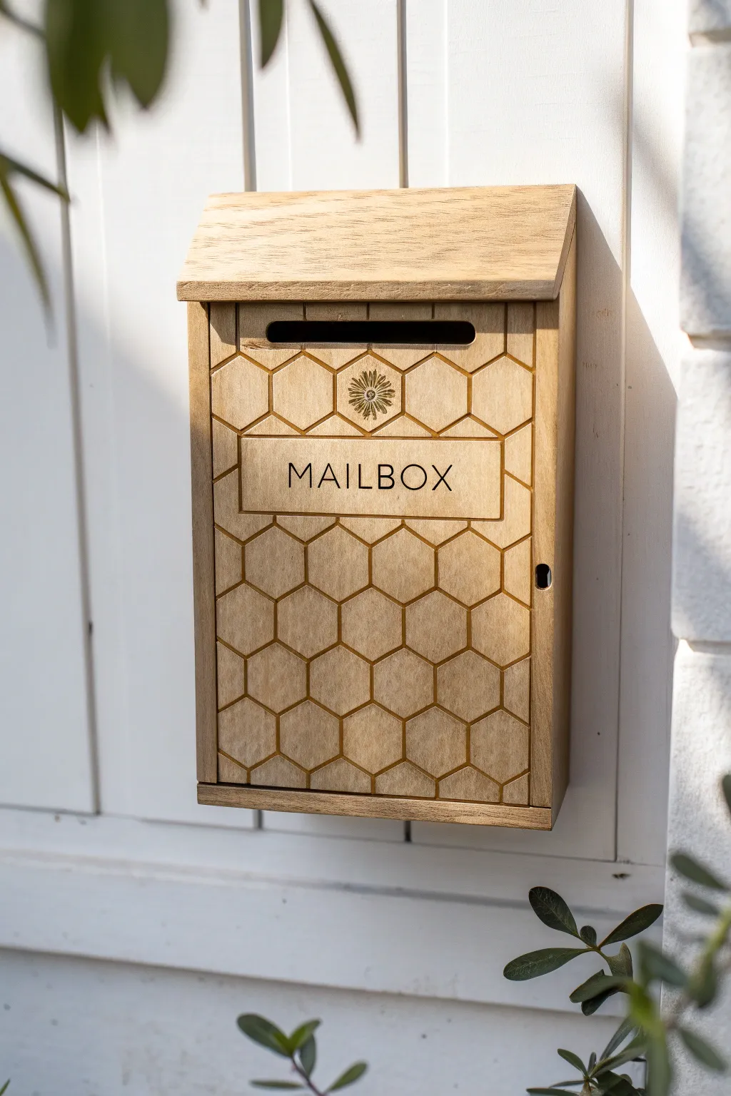 Embrace modern elegance with a geometric twist for your mailbox.
