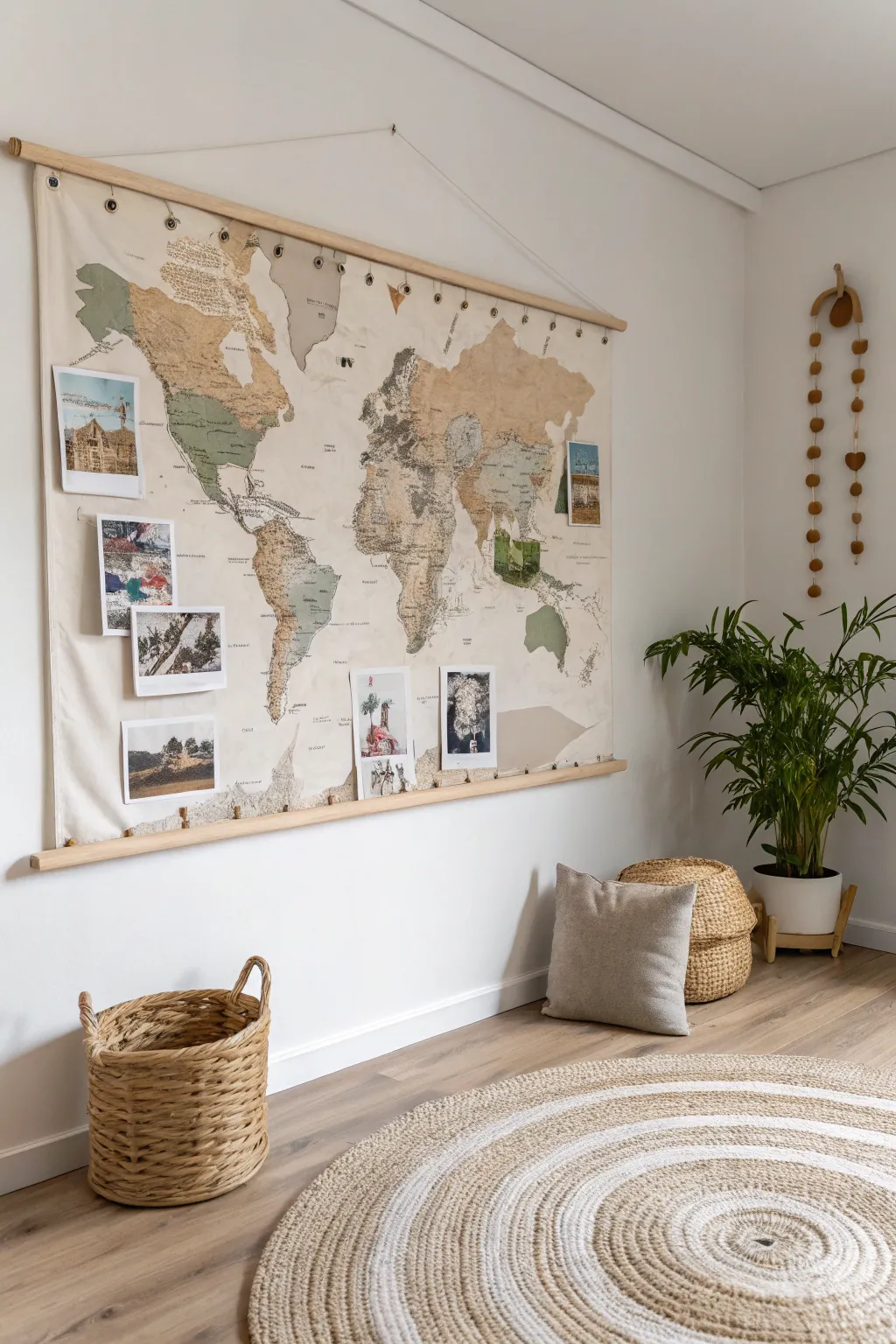 Transform your travels into a living scrapbook with a beautifully crafted map memory board. 🌍✨ #TravelMemories #ScandinavianStyle #MinimalistBoho