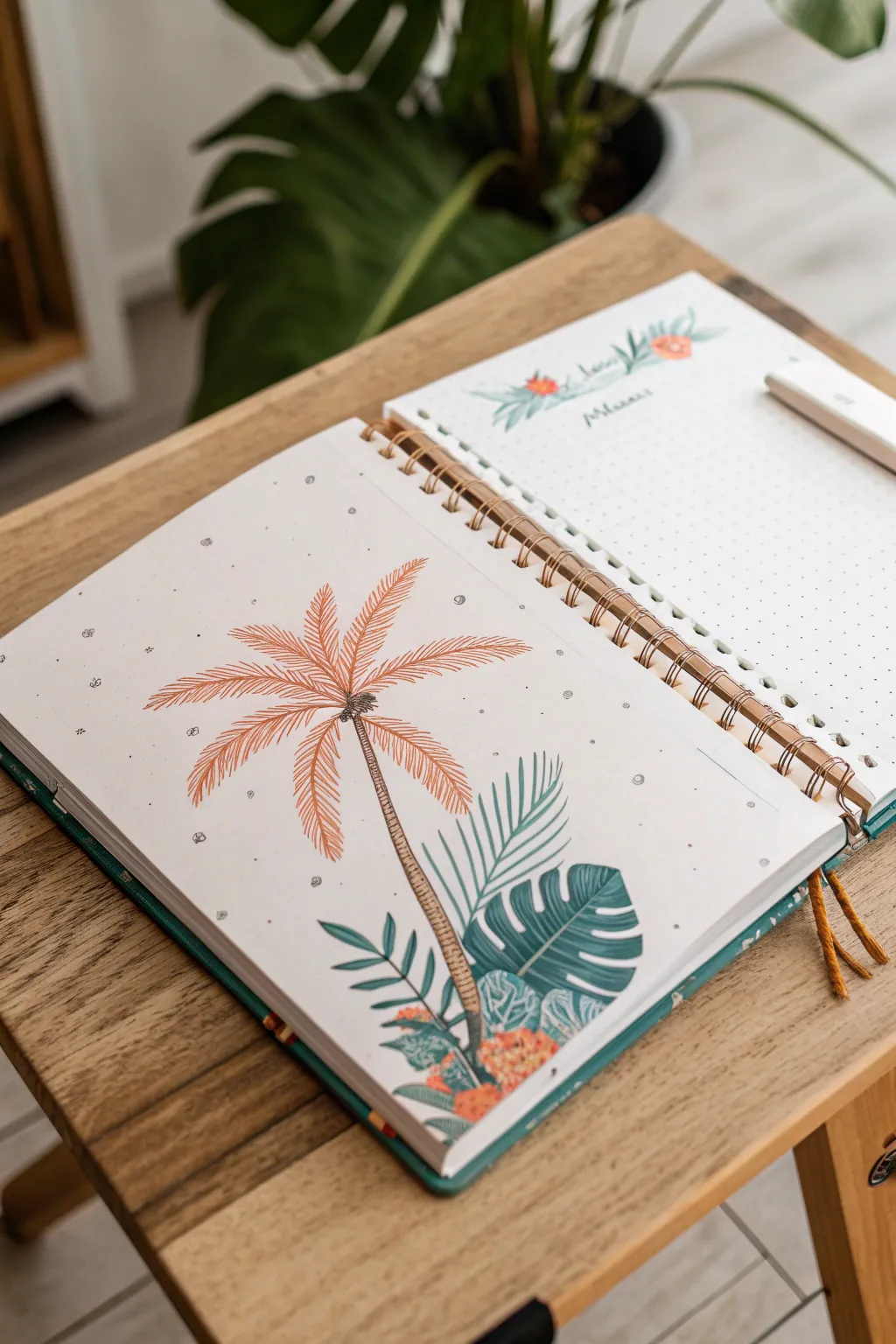 Escape the ordinary with a tropical touch in your bullet journal.