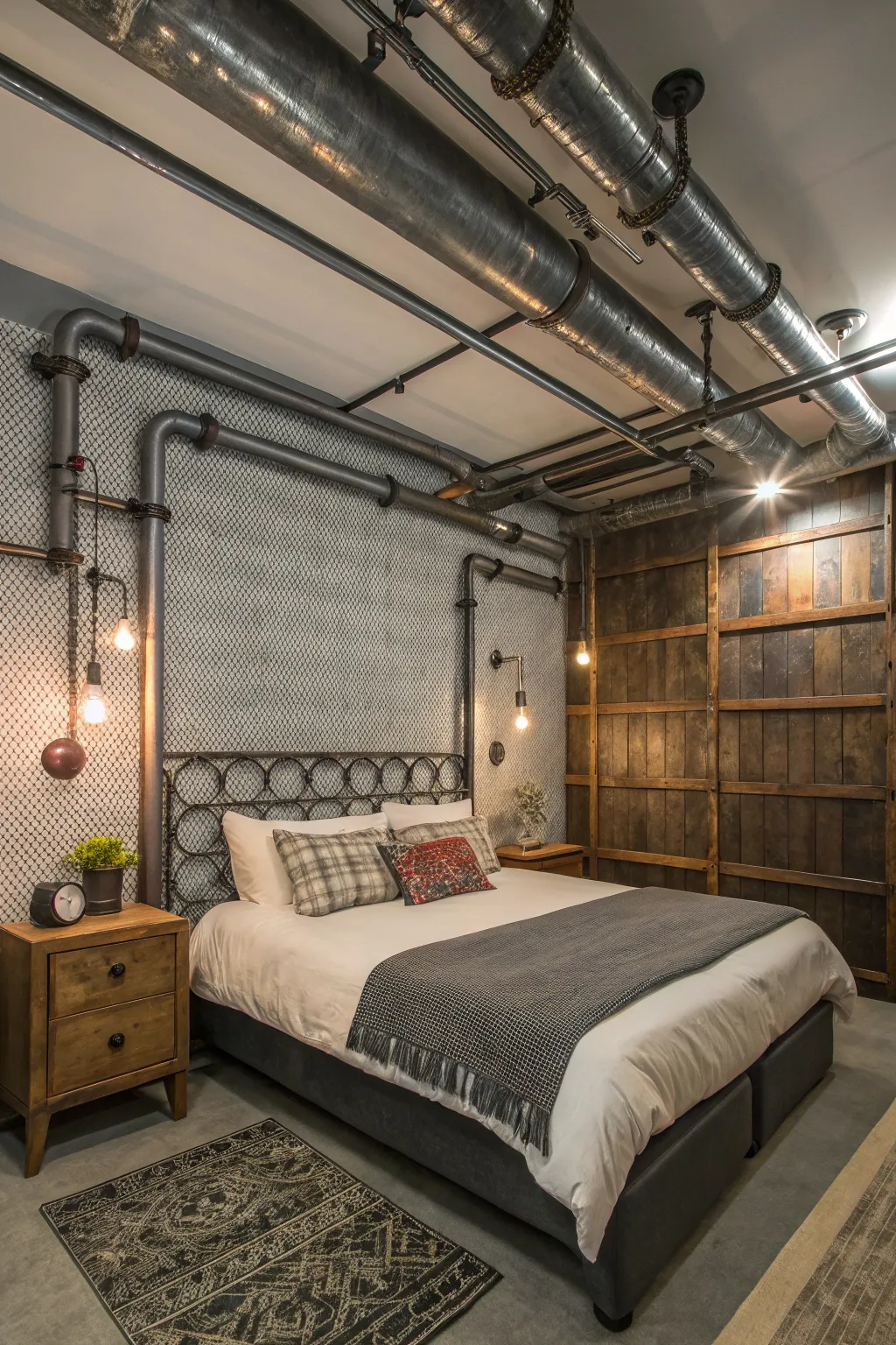 Vintage industrial elements add character and history.