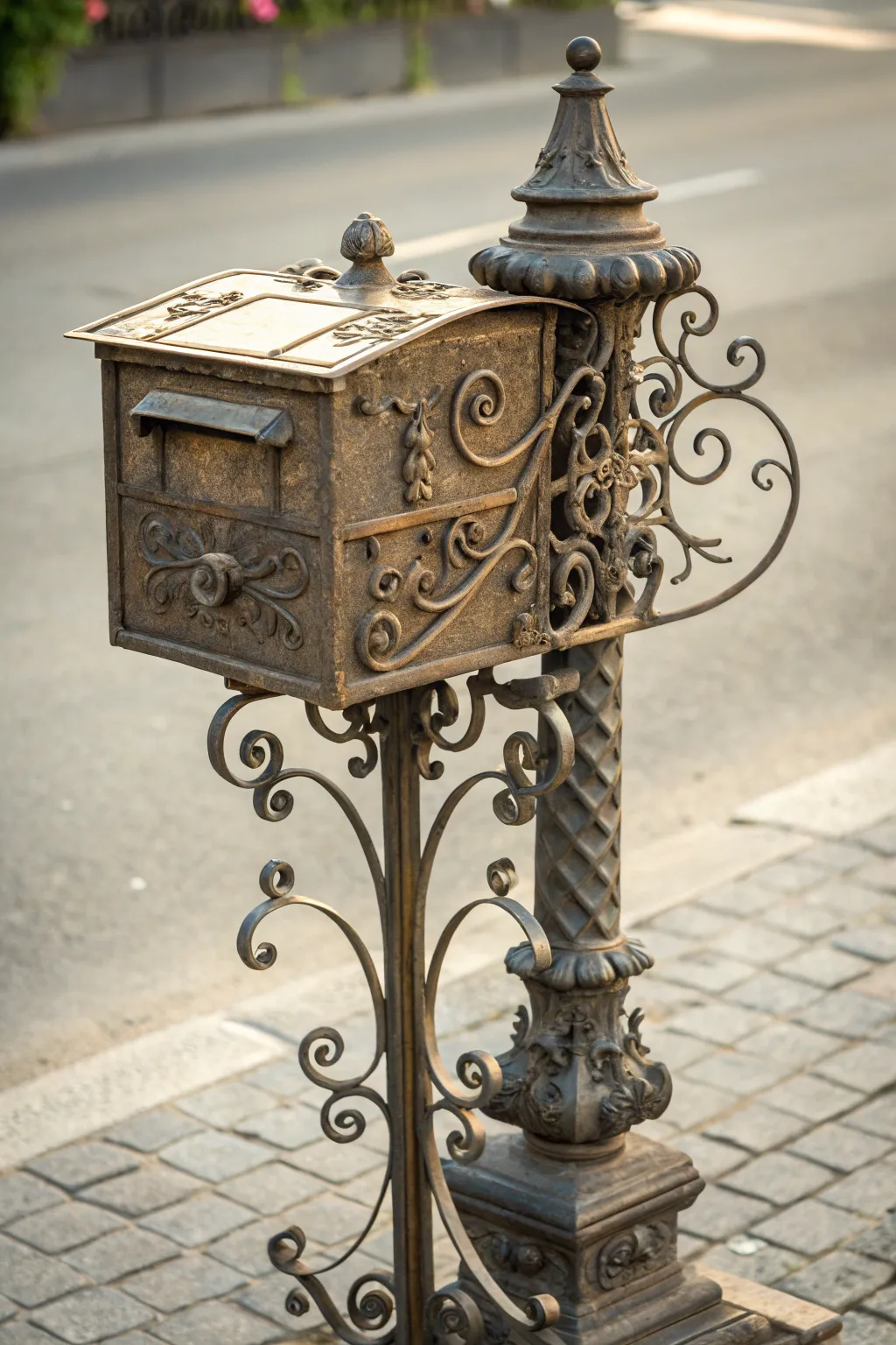 Rediscover the charm of yesteryear with this vintage-inspired mailbox post.