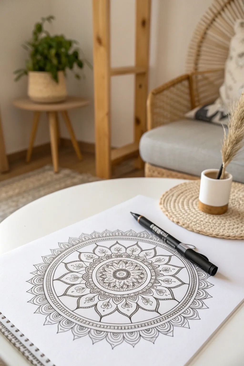 Embrace tranquility with the delicate art of mandala creation. A touch of mindfulness for your home.