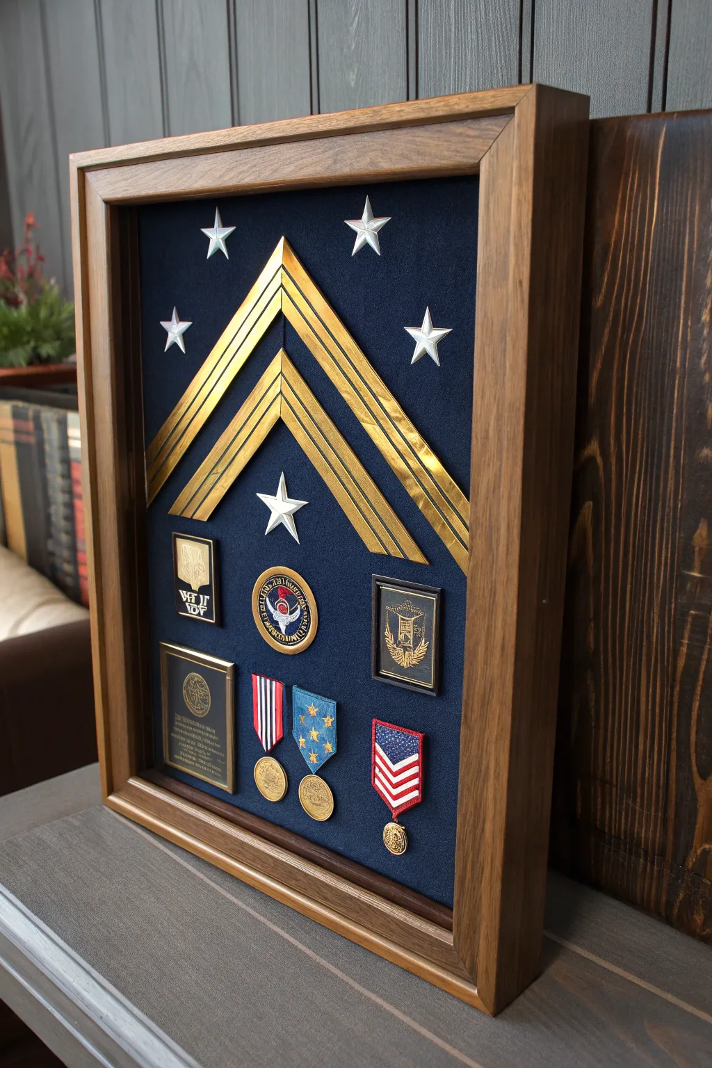 Depth and honor: A striking military shadow box showcasing masterful craftsmanship.