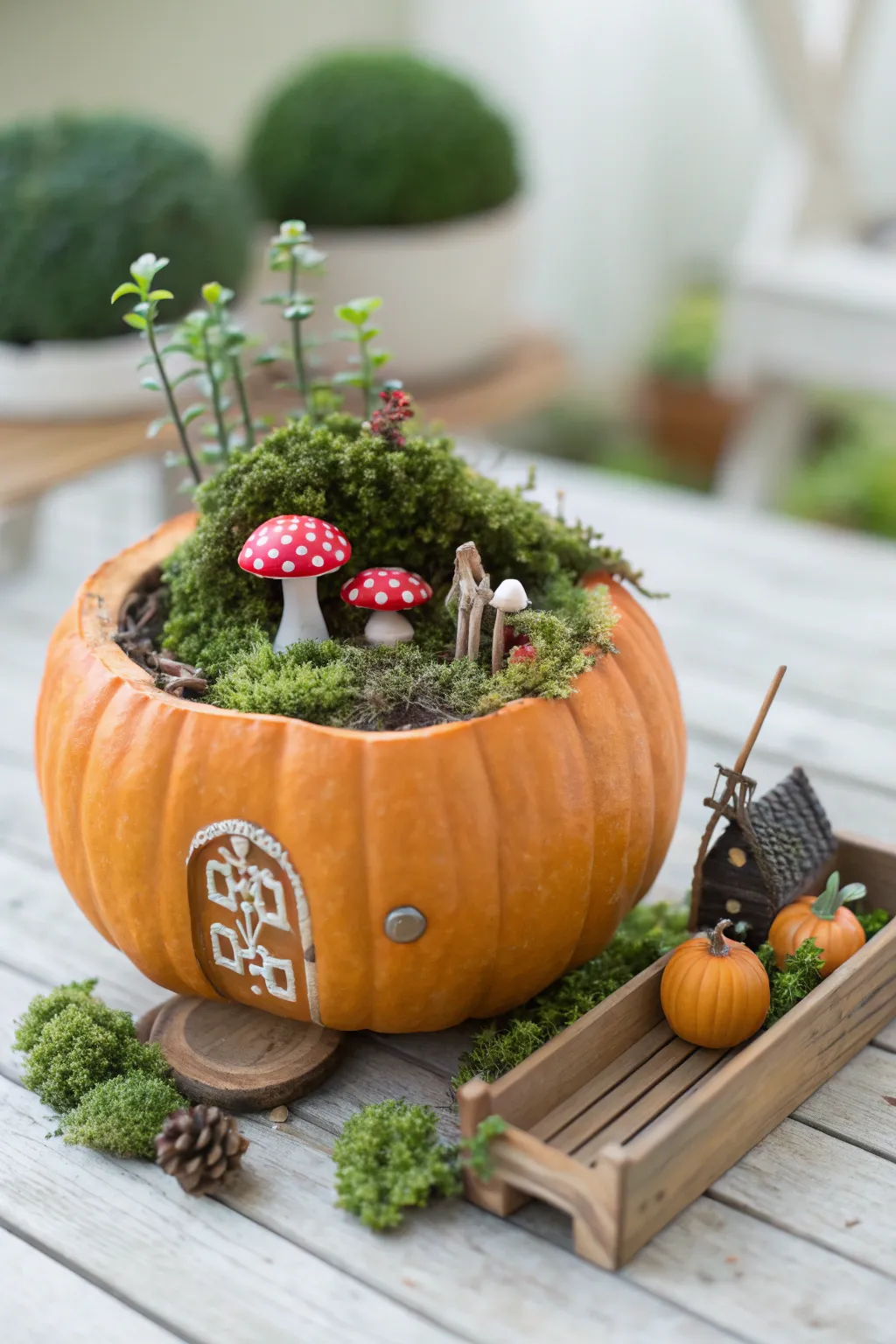 Create magical mini worlds with Fairy Garden Pumpkins: a blend of simplicity and enchantment!