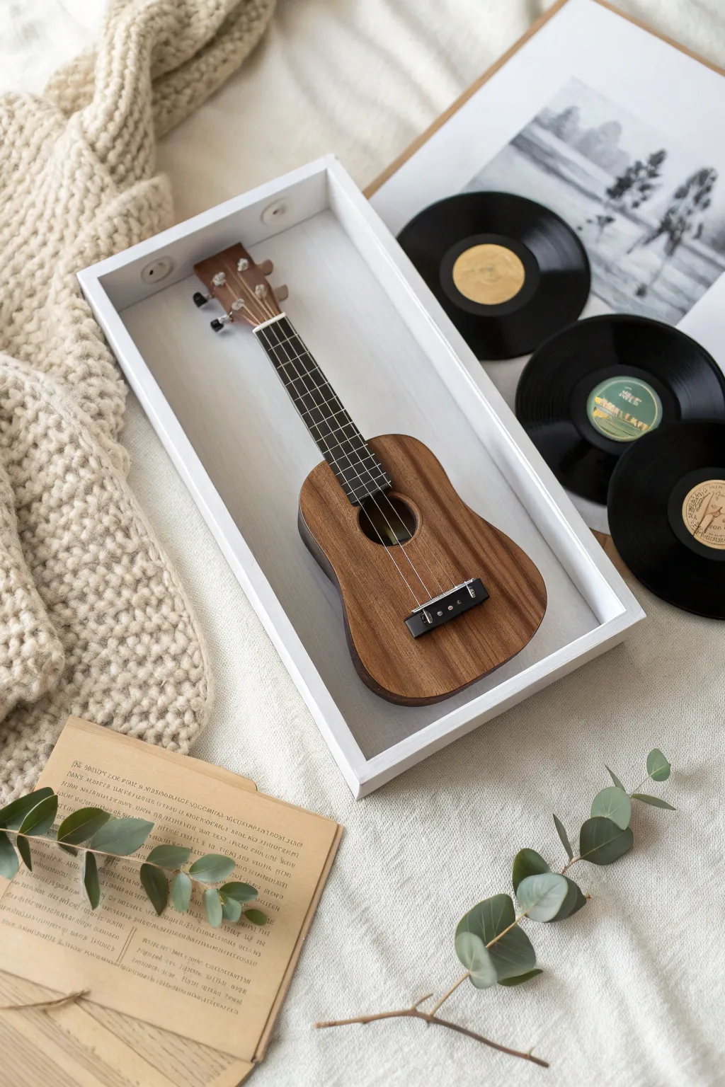 Capture the harmony of nostalgia with this charming music-themed shadow box.