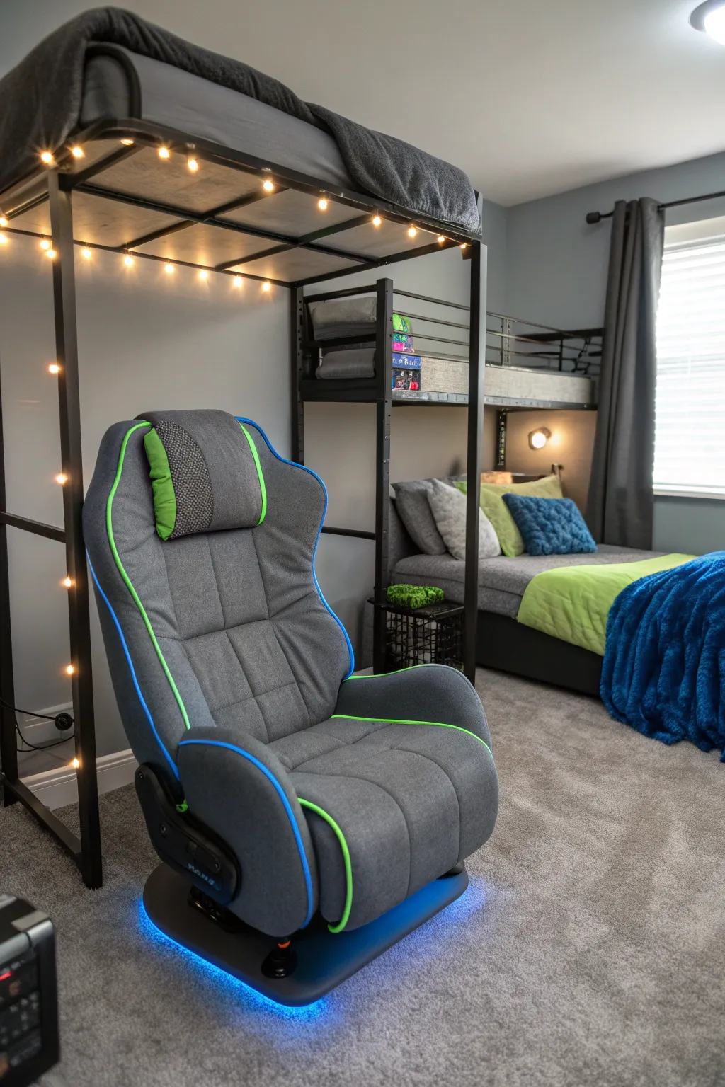 Relax in style between gaming sessions with a comfy seating nook.