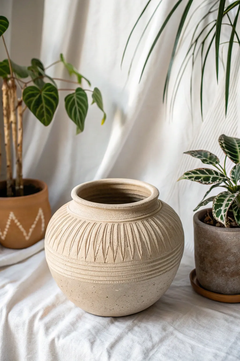 Embrace eco-friendly elegance with this stunning ceramic pot, a perfect blend of Scandinavian minimalism and Boho flair.