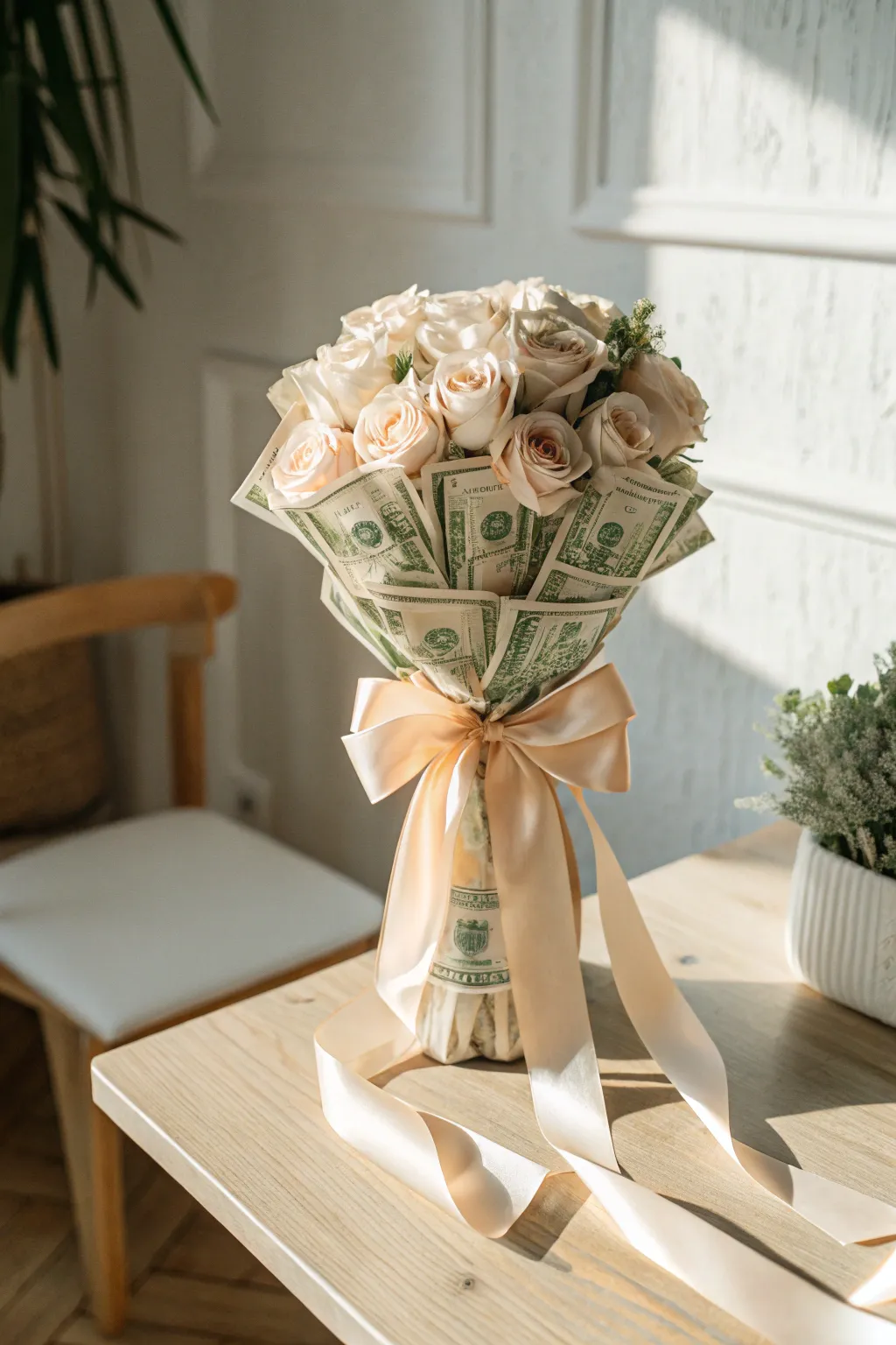 Transform your gift into an artful masterpiece with a touch of elegance. 🌸✨ #MoneyBouquet #ScandiBohoStyle