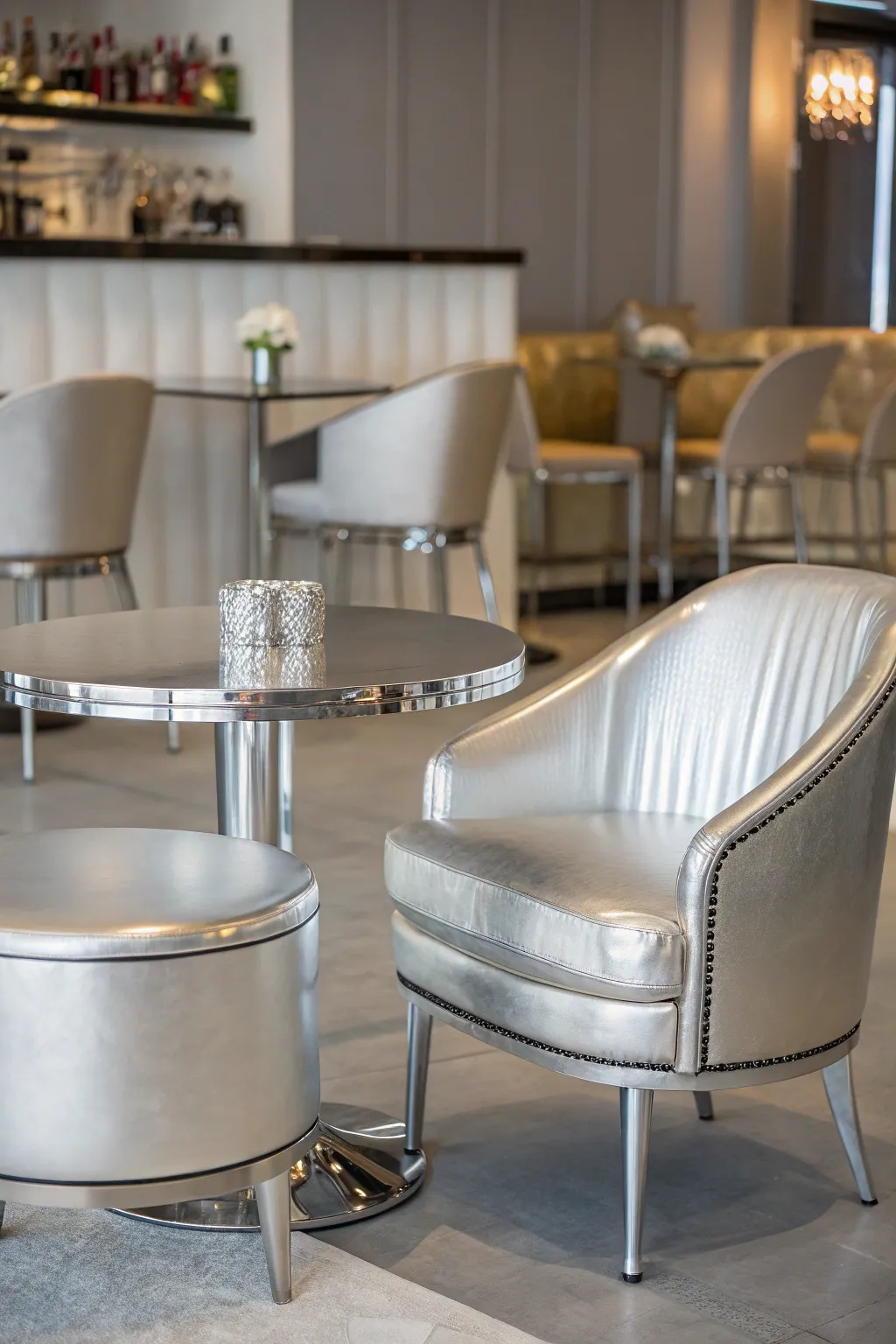 A subtle silver sanctuary that glimmers with modern elegance.