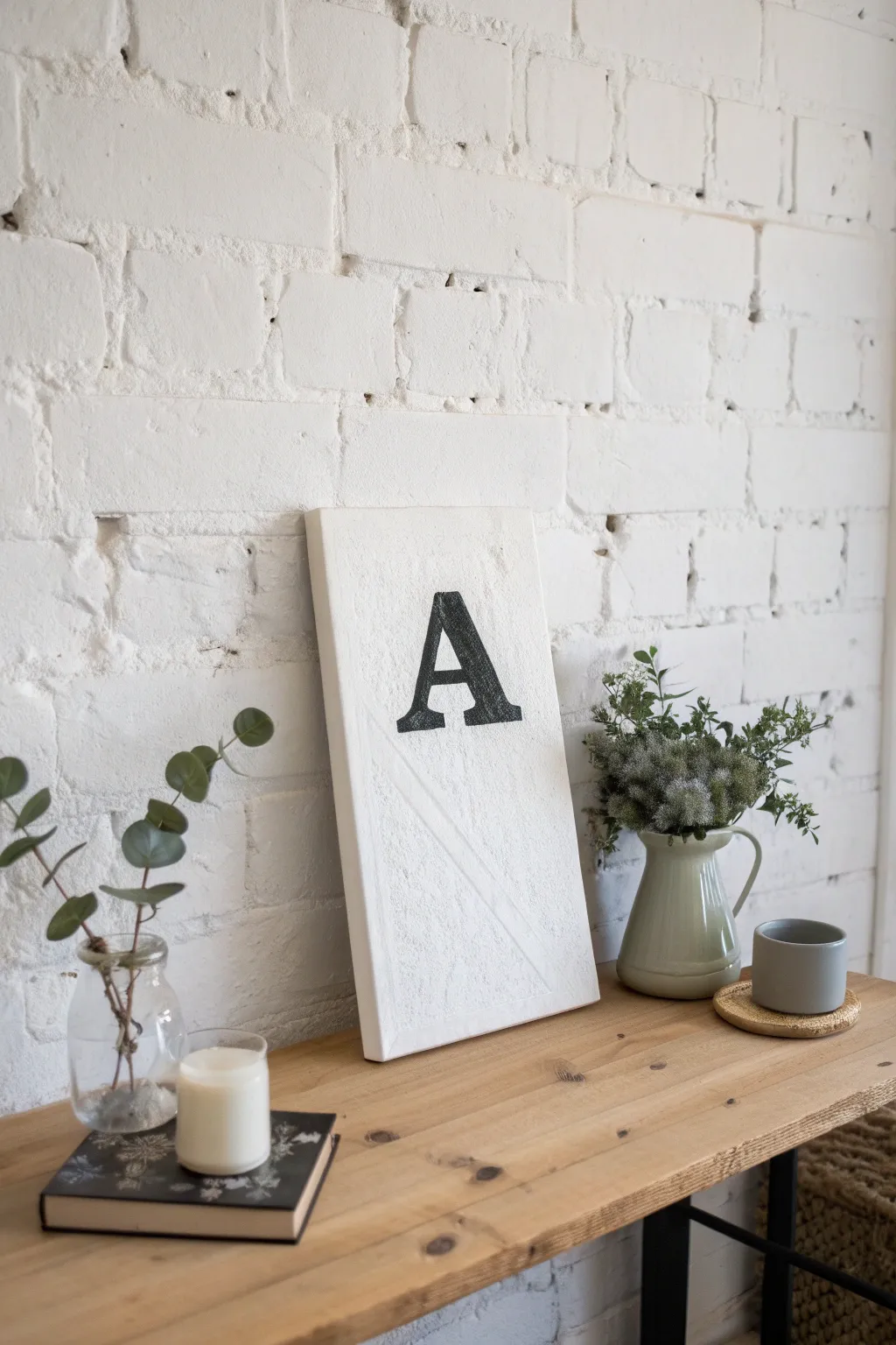 Make a bold statement with minimalist monogram art that speaks volumes.