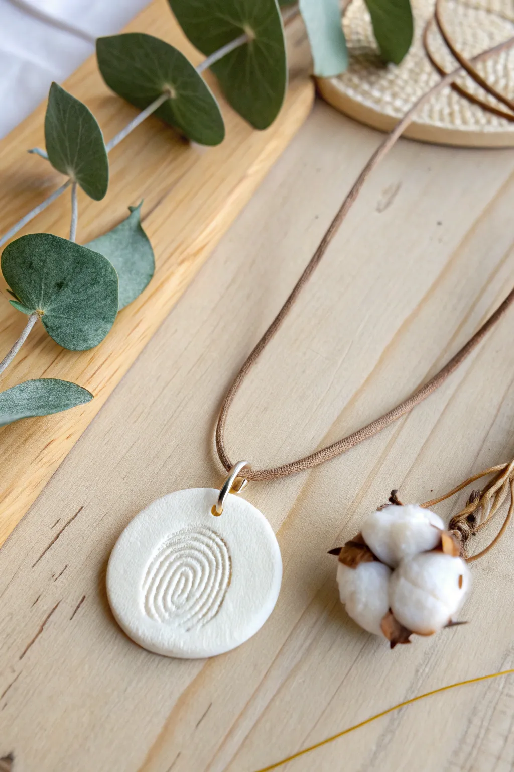 Capture the essence of love with a handcrafted clay fingerprint necklace, a perfect blend of simplicity and sentiment for Mother's Day.