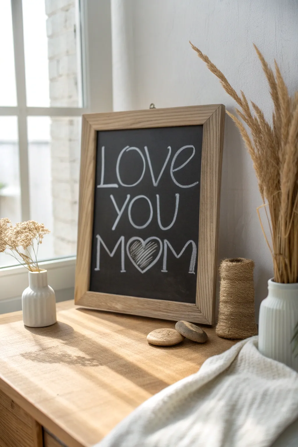 Craft a loving message with this charming chalkboard frame for Mother's Day.