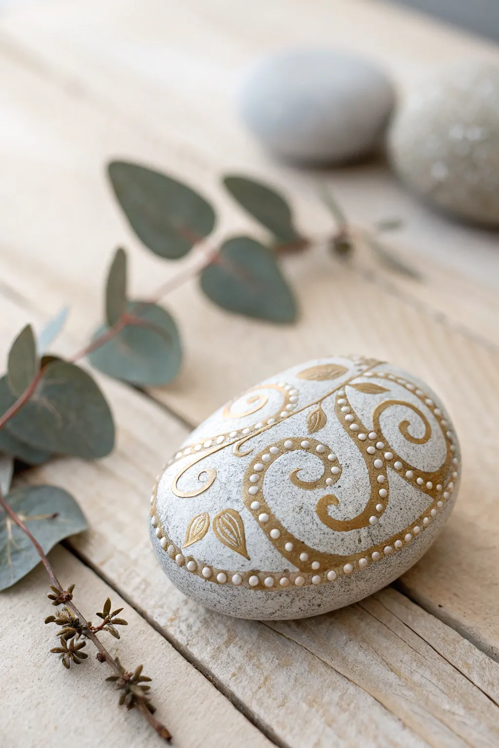 Add a touch of sparkle to Mother's Day with a minimalist glitter rock design that shines with elegance and simplicity.