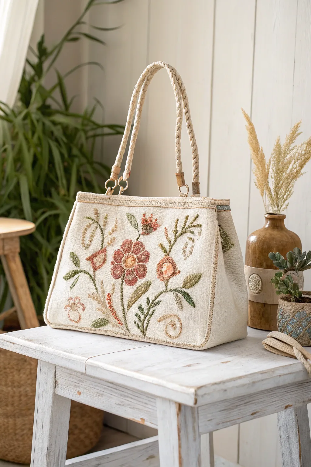 Carry elegance and craftsmanship with you: a needlepoint bag that speaks to your creative soul.